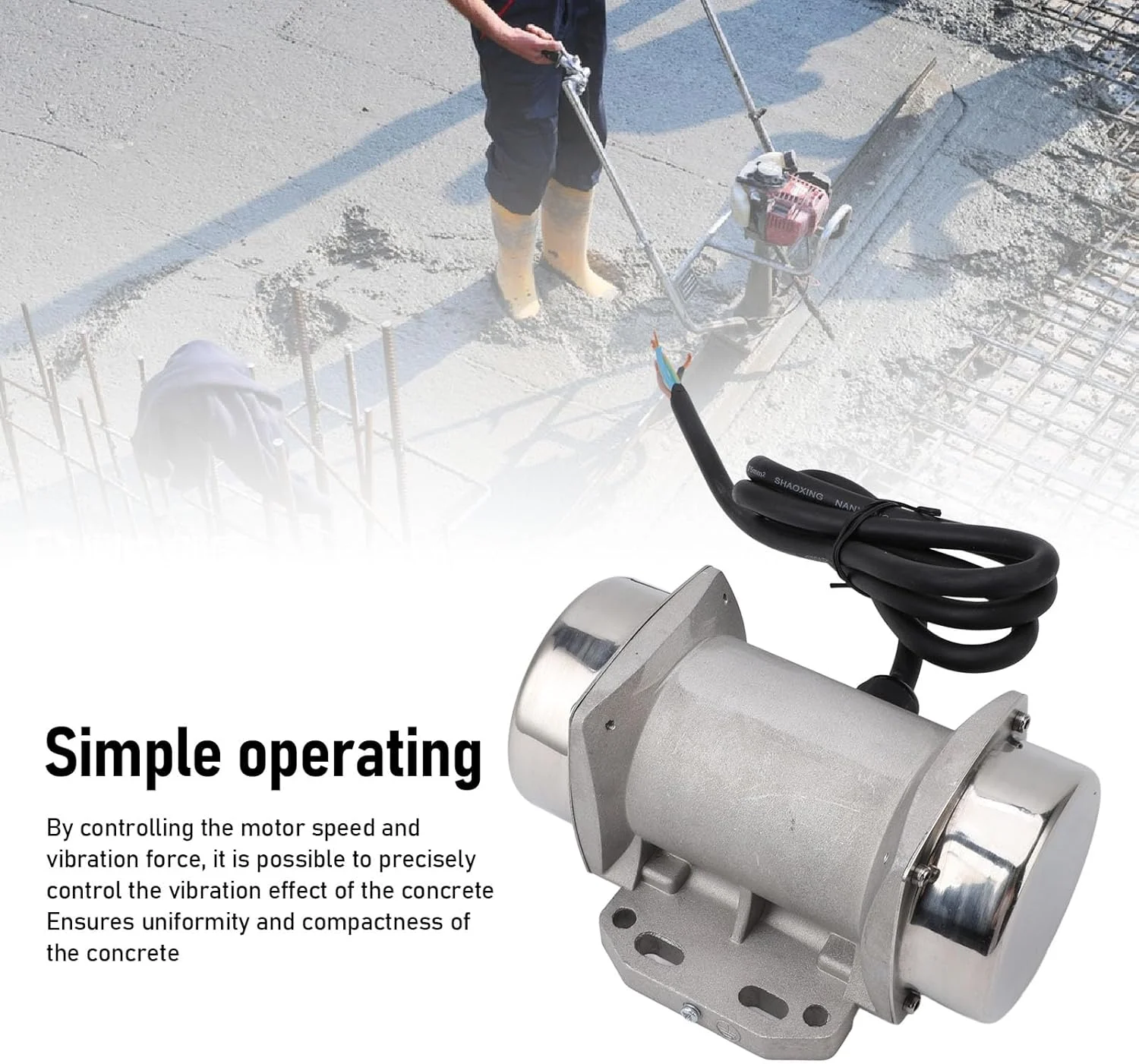 موتور ویبراتور بتن 0.03 کیلووات IP66 مقاوم در برابر آب، موتور ویبره بتن صنعتی سه فاز برای میز لرزان 380-460 ولت