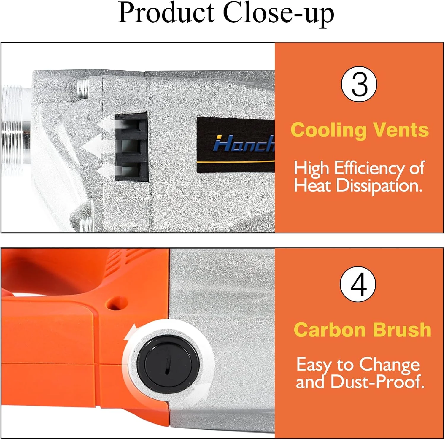 ویبراتور بتن 1900 وات با شلنگ 2 متری، موتور ویبره بتن برقی قابل حمل، قطر میله 50 میلی متر Zeenyi