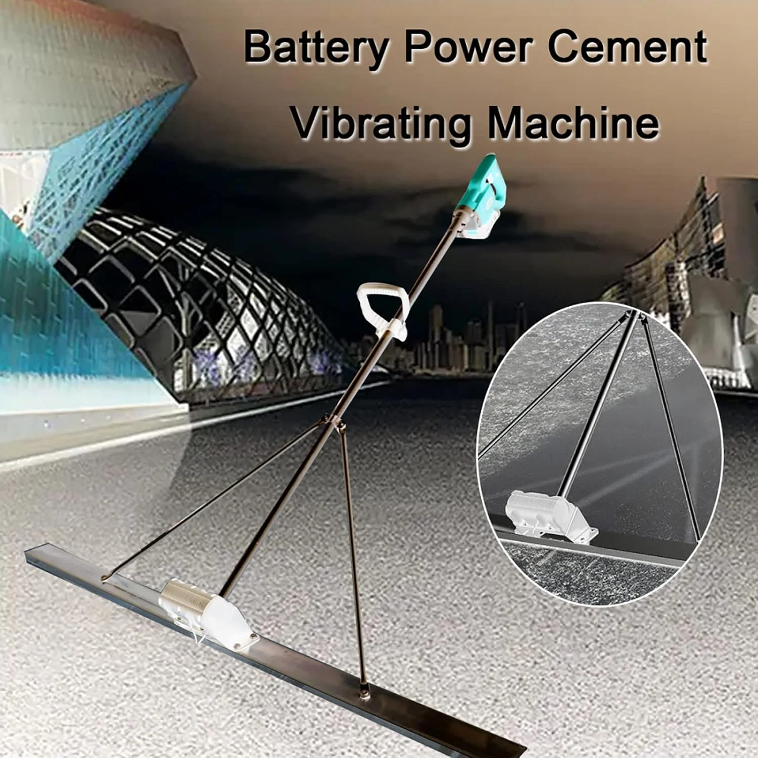 ماله برقی بتن، دستگاه پرداخت و صاف کننده سطح بتن 21 ولت با ویبراتور و تیغه 120 سانتی متری