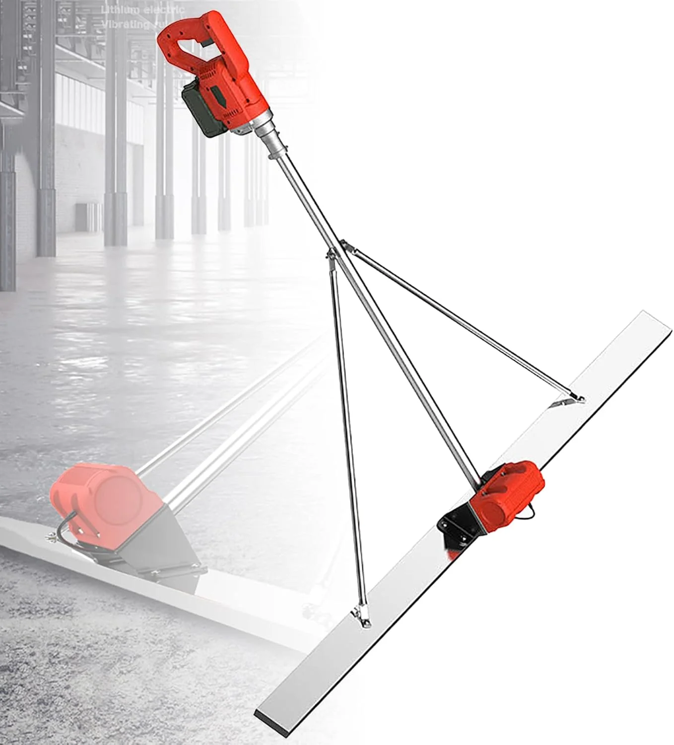 ابزار پرداخت بتن ویبره ای Power Screed، 6000 دور در دقیقه، تیغه 150 سانتی متری، شمشه برقی بی سیم، تراز کننده سطح سیمان، چکش کوبنده با اسکراپر برای پردازش بتن