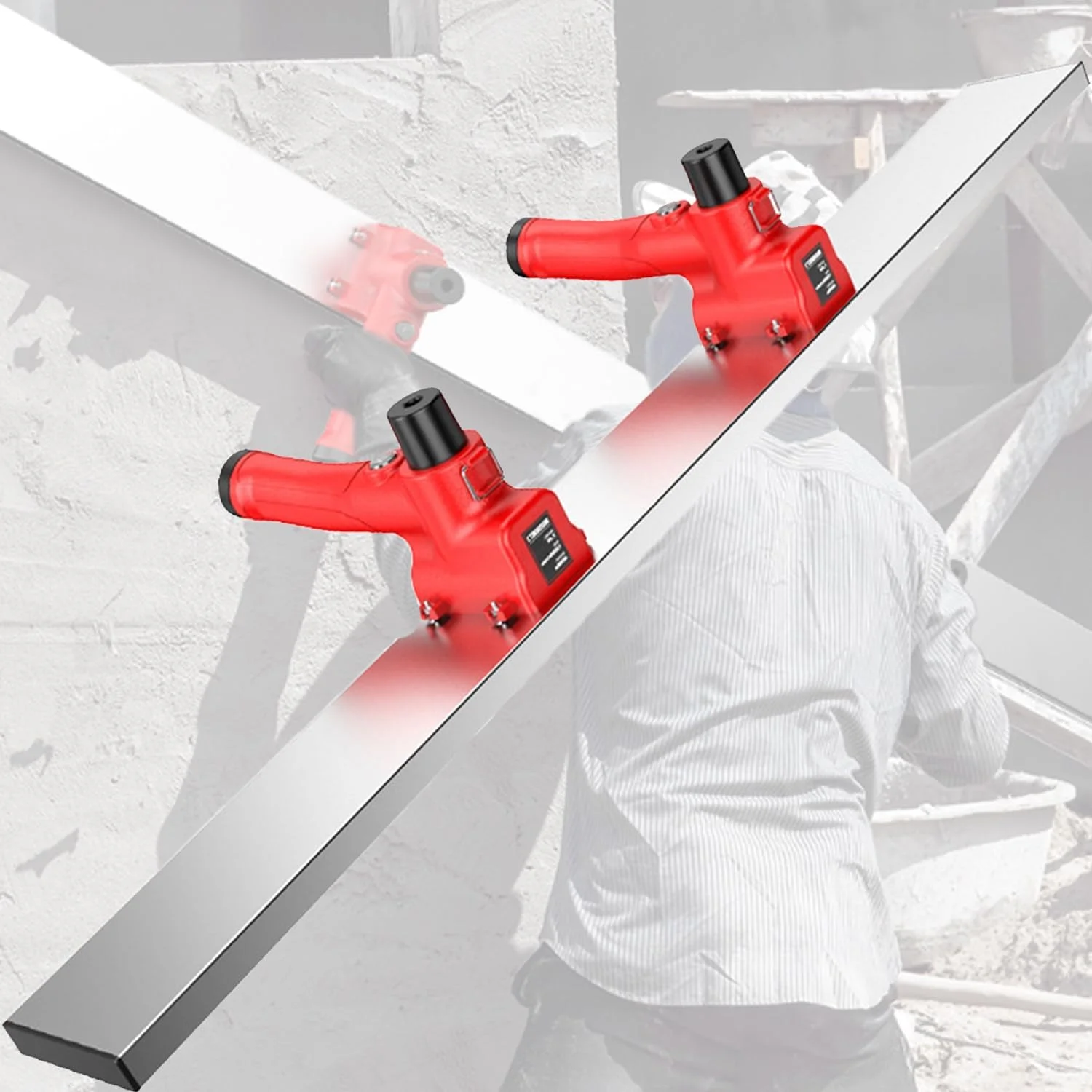 ابزار پرداخت بتن ویبره ای SCIAZA Power Screed، 12000 دور در دقیقه، تیغه 180 سانتی متری / 6 فوتی، ابزار پرداخت سطح بتن، موتور ویبره پرداخت سیمانی برقی بی سیم