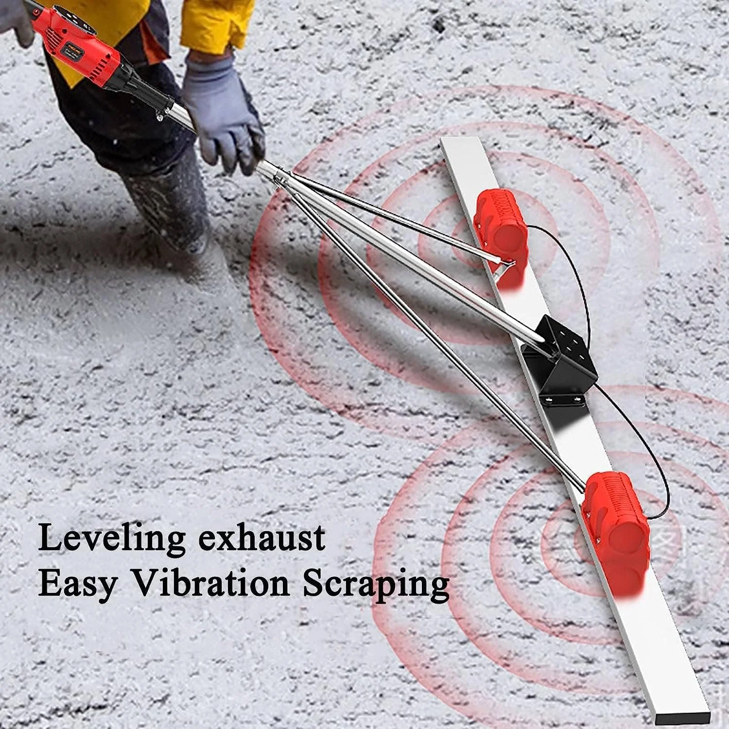 ابزار ویبراتور پرداخت بتن، 6000 دور در دقیقه تیغه 150 سانتی متری ماله پرداخت سطح بتن با اسکراپر و موتور ویبره برای پردازش بتن