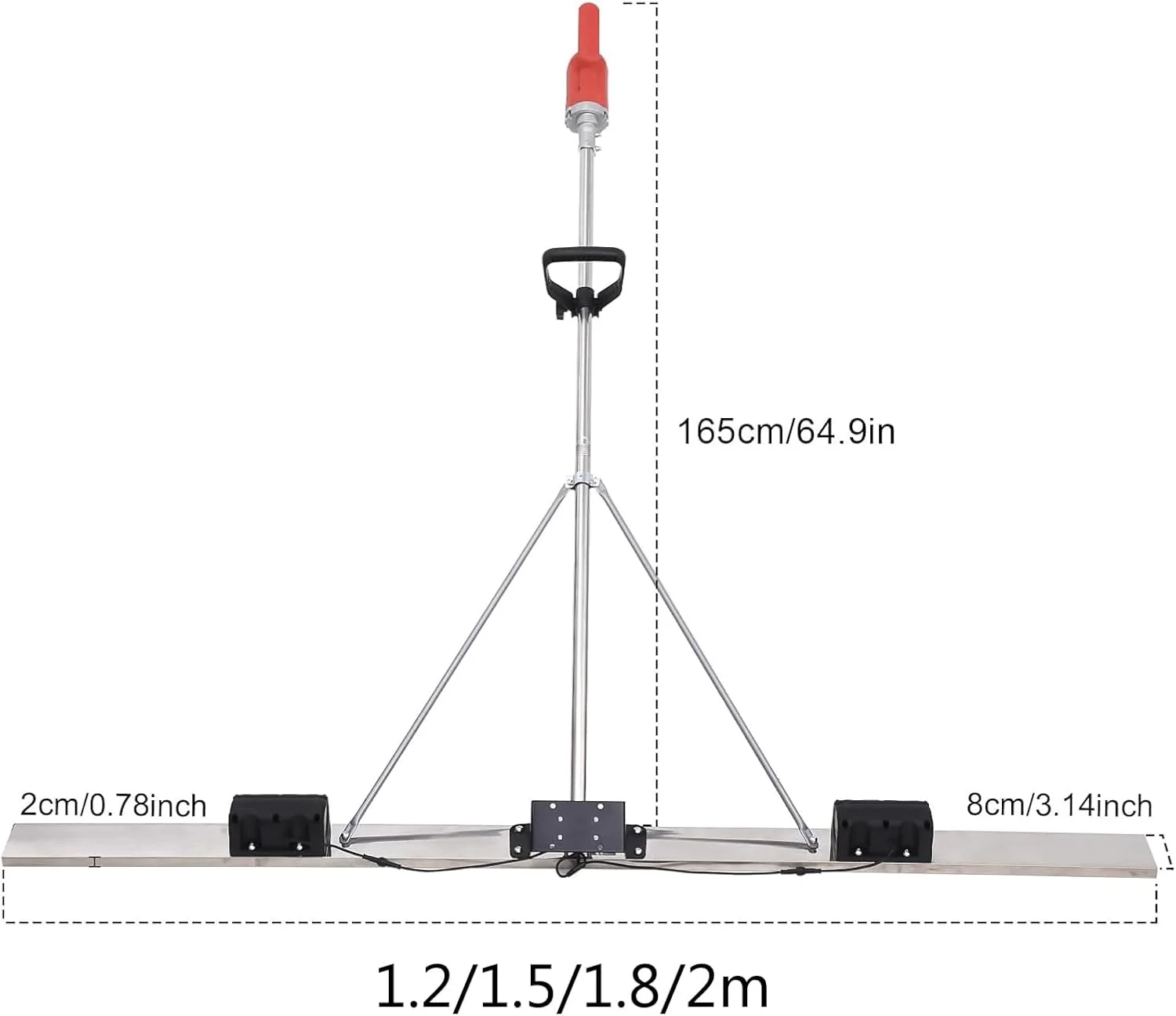 ابزار پرداخت بتن، کیت ویبراتوری شمشه بتن برقی، شمشه برقی بی سیم، دستگاه ویبره پرداخت بتن، سر دستگاه + موتور تراز کننده سطوح بتنی