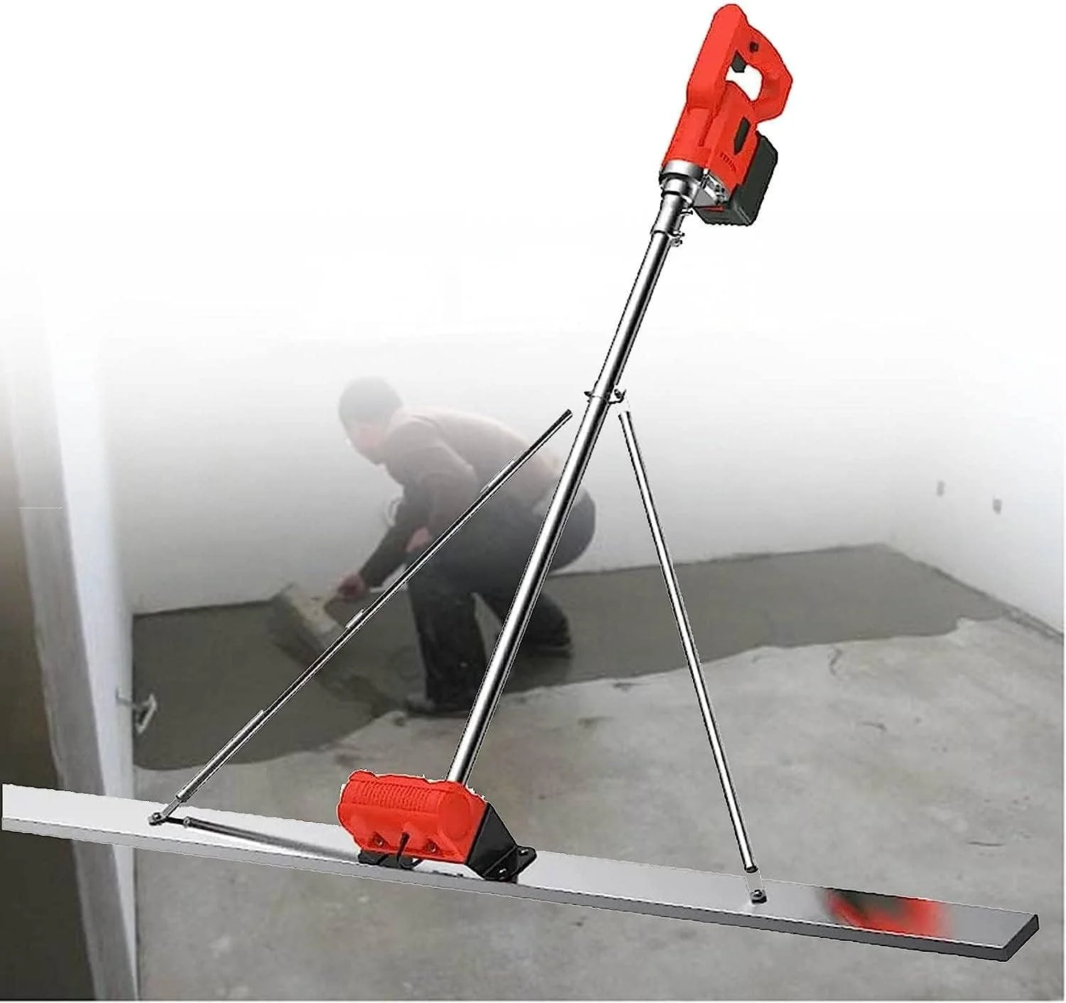 ابزار ویبراتور پرداخت بتن، 6000 دور در دقیقه تیغه 150 سانتی متری ماله پرداخت سطح بتن با اسکراپر و موتور ویبره برای پردازش بتن