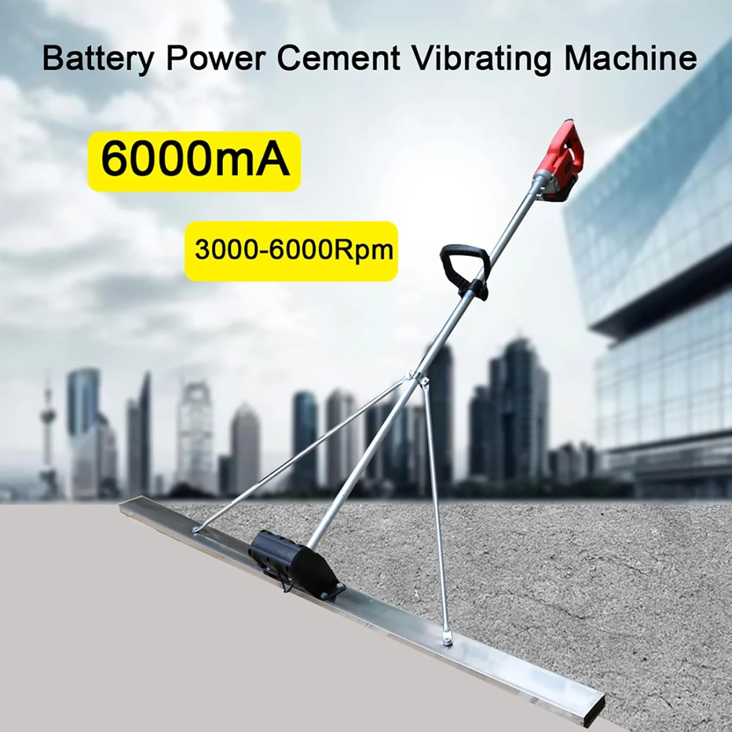 ابزار ویبراتور پرداخت بتن Power Screed، 6000 دور در دقیقه، تیغه 150 سانتی متری، ابزار پرداخت سطح بتن با اسکراپر و موتور ویبره برای پردازش بتن