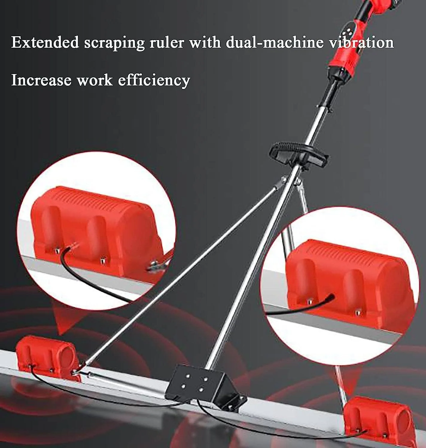 ابزار ویبراتور پرداخت بتن، 6000 دور در دقیقه تیغه 150 سانتی متری ماله پرداخت سطح بتن با اسکراپر و موتور ویبره برای پردازش بتن