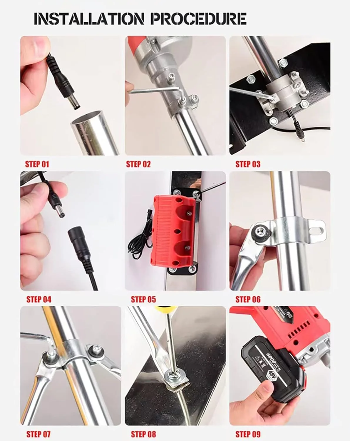 ابزار ویبراتور پرداخت بتن Power Screed، 6000 دور در دقیقه تیغه 150 سانتی متری ابزار پرداخت سطح بتن با موتور ویبره و خراشنده برای پردازش بتن