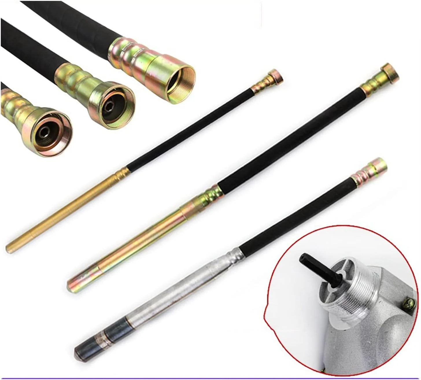 ویبراتور بتن قابل تنظیم، ویبراتور برقی دستی بتن، از بین برنده حباب سیمان با میله مسی 1 متری، 1.2 متری، 1.5 متری، ابزار بتن (اندازه: موتور 1500 وات بدون میله)