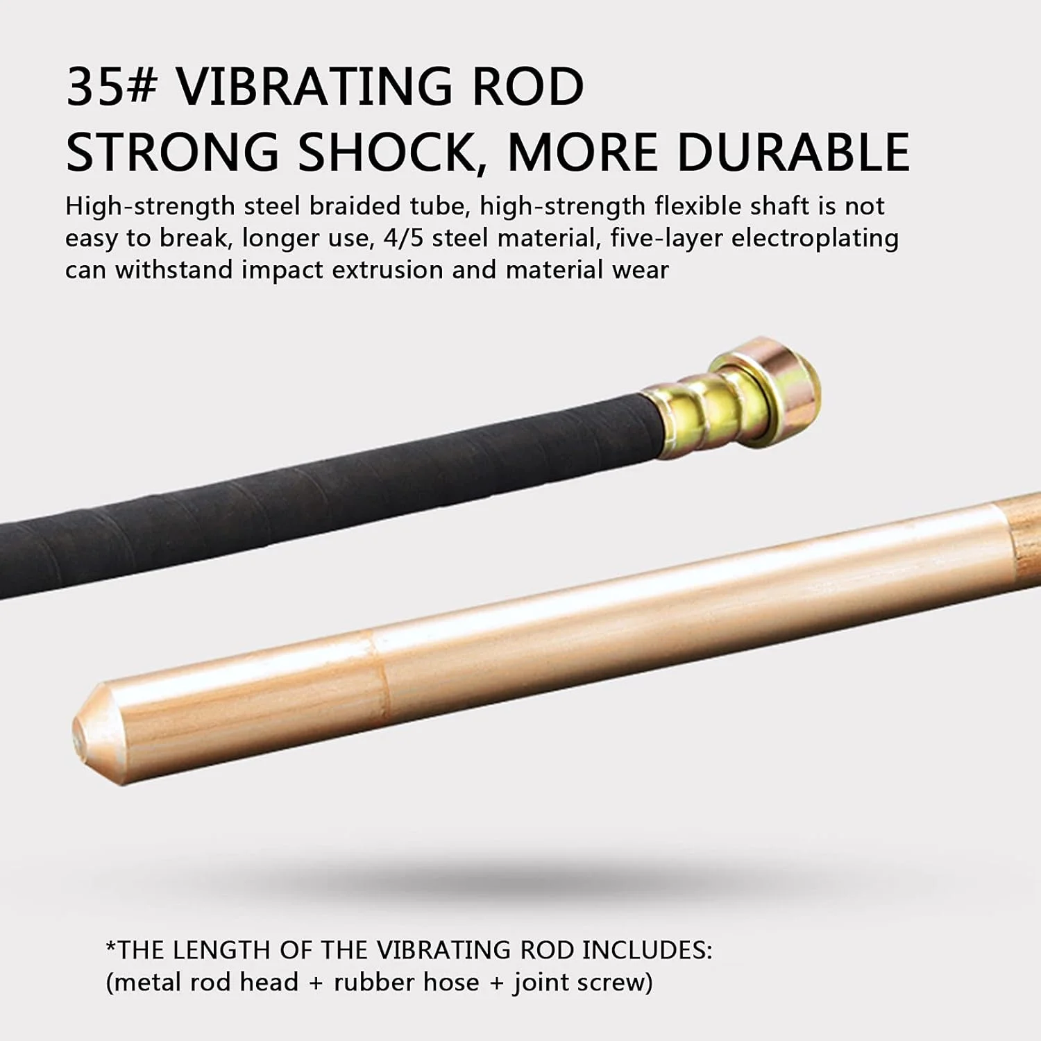 ویبراتور بتن بی سیم AJWYSOI، 3100 دور در دقیقه 300 نیوتن متر، ویبراتور بتن دستی میله ارتعاشی 59 اینچی/150 سانتی متری با باتری های لیتیوم یونی 128TV و شارژر