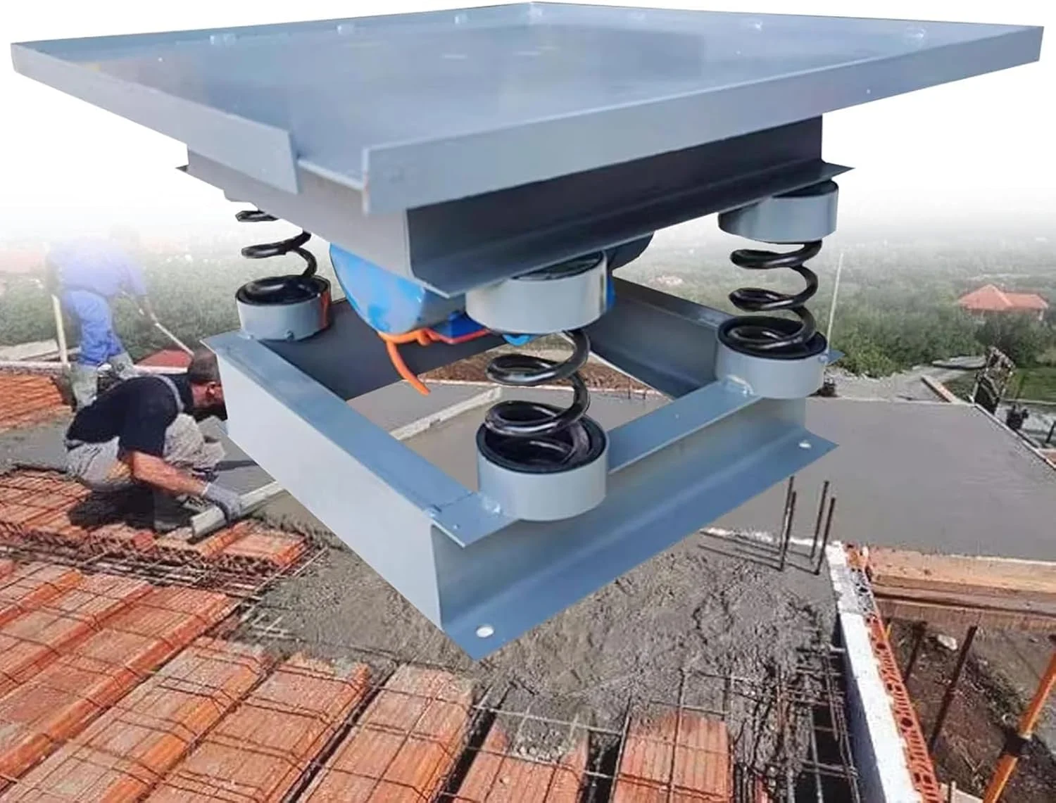 میز ویبره بتن بزرگ BACTI 220V، میز لرزاننده بتن، پلتفرم لرزش بلوک تست استیل ضد زنگ 2860 دور در دقیقه، برای حذف حباب هوا (50cm X 50cm)