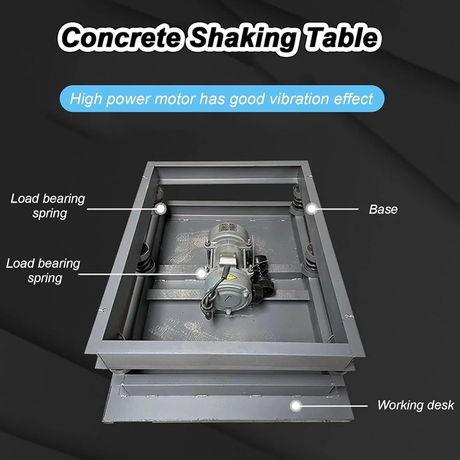 میز ویبره بتن بزرگ BACTI 220V، میز لرزاننده بتن، پلتفرم لرزش بلوک تست استیل ضد زنگ 2860 دور در دقیقه، برای حذف حباب هوا (50cm X 50cm)