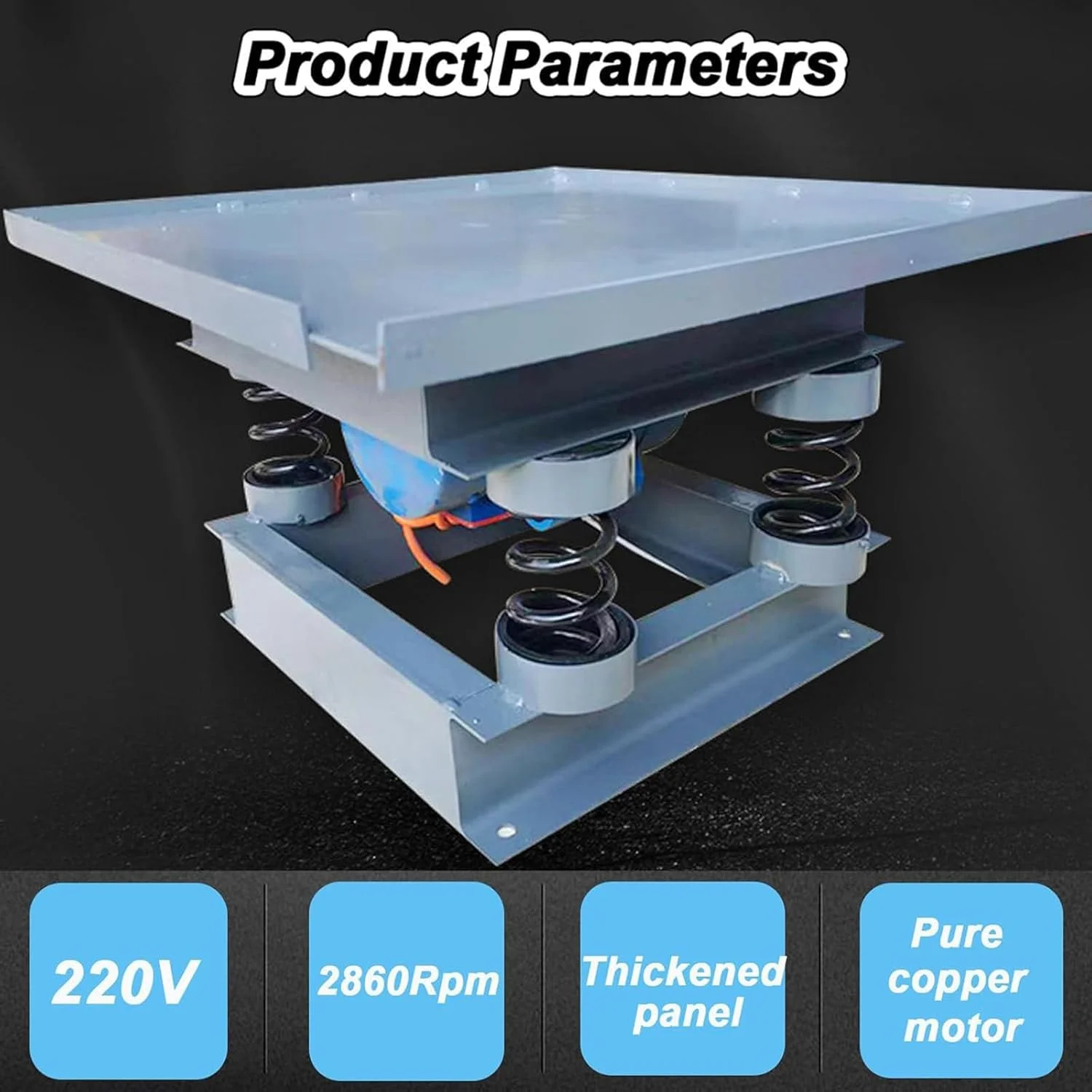 میز ویبره بتن بزرگ BACTI 220V، میز لرزاننده بتن، پلتفرم لرزش بلوک تست استیل ضد زنگ 2860 دور در دقیقه، برای حذف حباب هوا (50cm X 50cm)