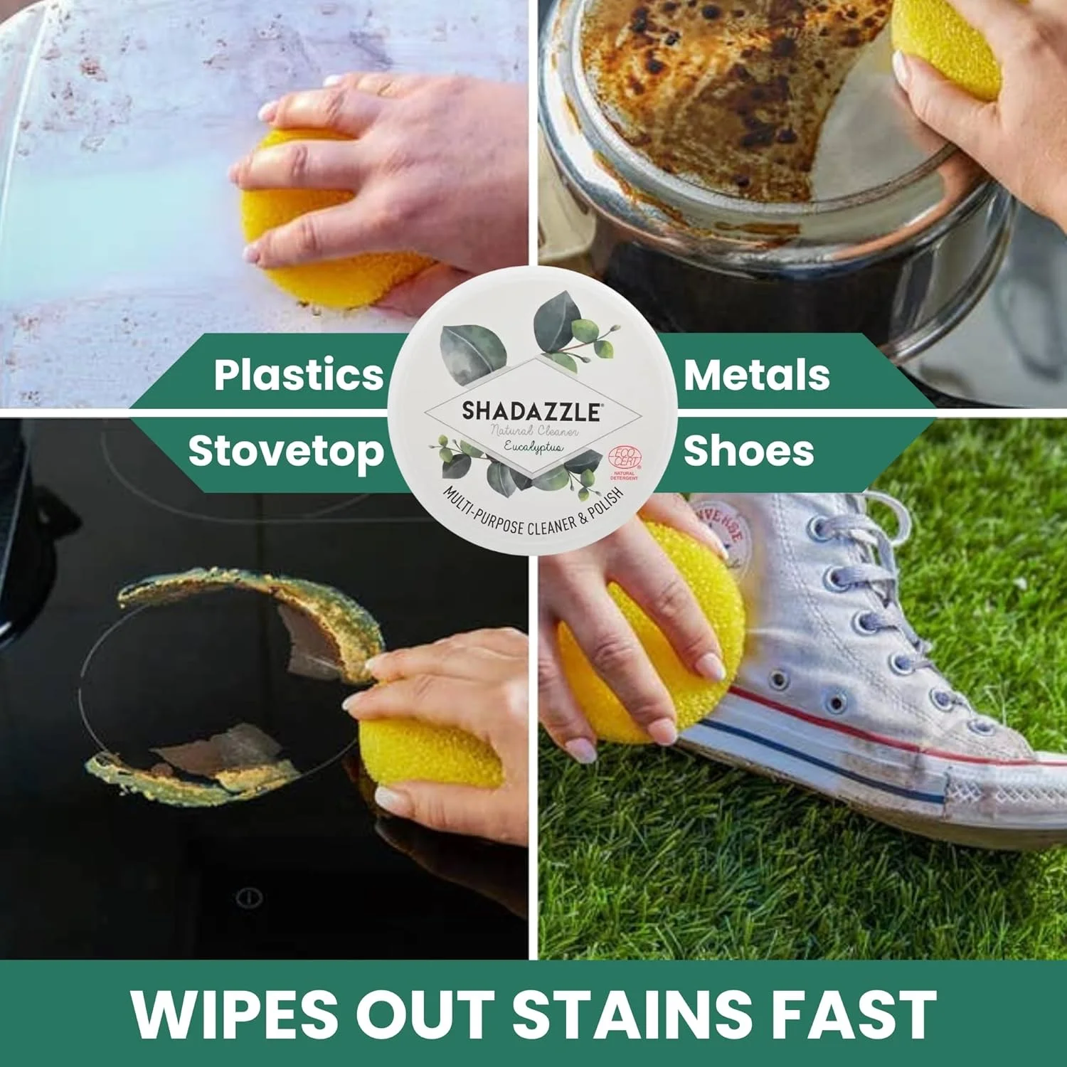 تمیز کننده و پولیش طبیعی همه منظوره شادازل - محصول تمیز کننده چند منظوره سازگار با محیط زیست - تمیز، پولیش و محافظت از هر سطح قابل شستشو (اکالیپتوس) تمیز کننده و پولیش طبیعی همه منظوره شادازل - محصول تمیز کننده چند منظوره سازگار با محیط زیست - تمیز، پولیش و محافظت از هر سطح قابل شستشو (اکالیپتوس)