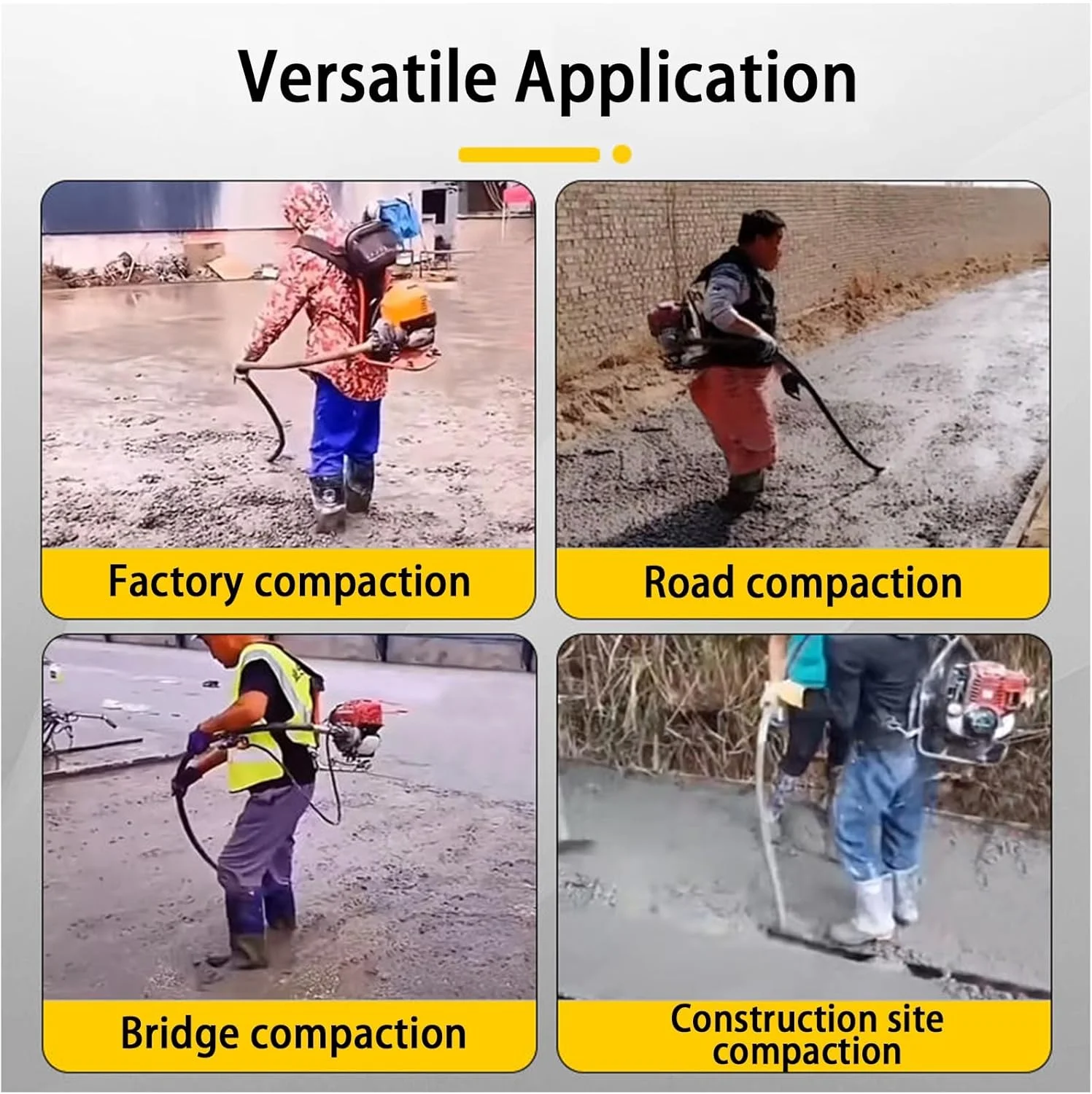 ویبراتور بتن بنزینی 4 زمانه، دستگاه ویبره سیمان کوله پشتی، ویبراتور سیمان قابل حمل با قدرت گاز بی سیم، دستگاه پرداخت شمشه بتن، برای پی ریزی