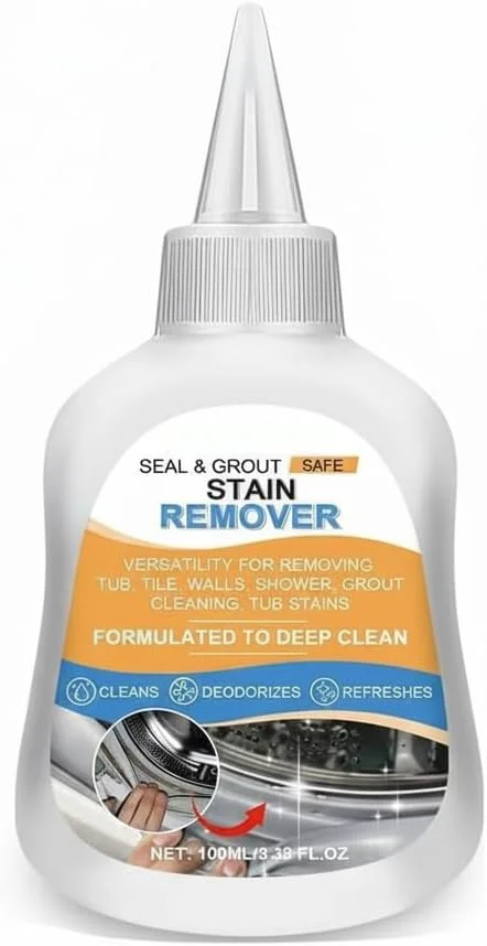 ژل پاک کننده لکه و درزگیر 100 میلی لیتری، ژل از بین برنده خانگی، پاک کننده خانگی، پاک کننده ماشین لباسشویی خانگی برای درزگیر ماشین لباسشویی درب جلو، دوغاب حمام، دوش، سینک آشپزخانه، درزگیر