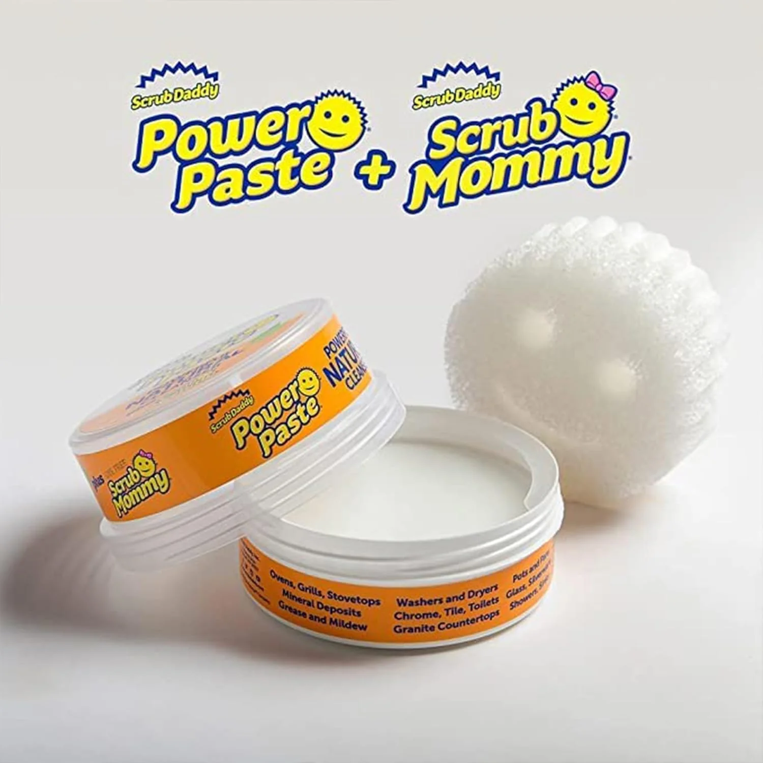 خمیر تمیز کننده همه کاره Scrub Daddy Power Paste - تمیز کننده برای اجاق گاز، شیشه، آشپزخانه، صفحه درب حمام، اجاق گاز، کاشی، اجاق گاز و موارد دیگر - همراه با اسفنج Scrub Mommy، سفید، 2 عدد (بسته 1 عددی)، SDPWR خمیر تمیز کننده همه کاره Scrub Daddy Power Paste - تمیز کننده برای اجاق گاز، شیشه، آشپزخانه، صفحه درب حمام، اجاق گاز، کاشی، اجاق گاز و موارد دیگر - همراه با اسفنج Scrub Mommy، سفید، 2 عدد (بسته 1 عددی)، SDPWR