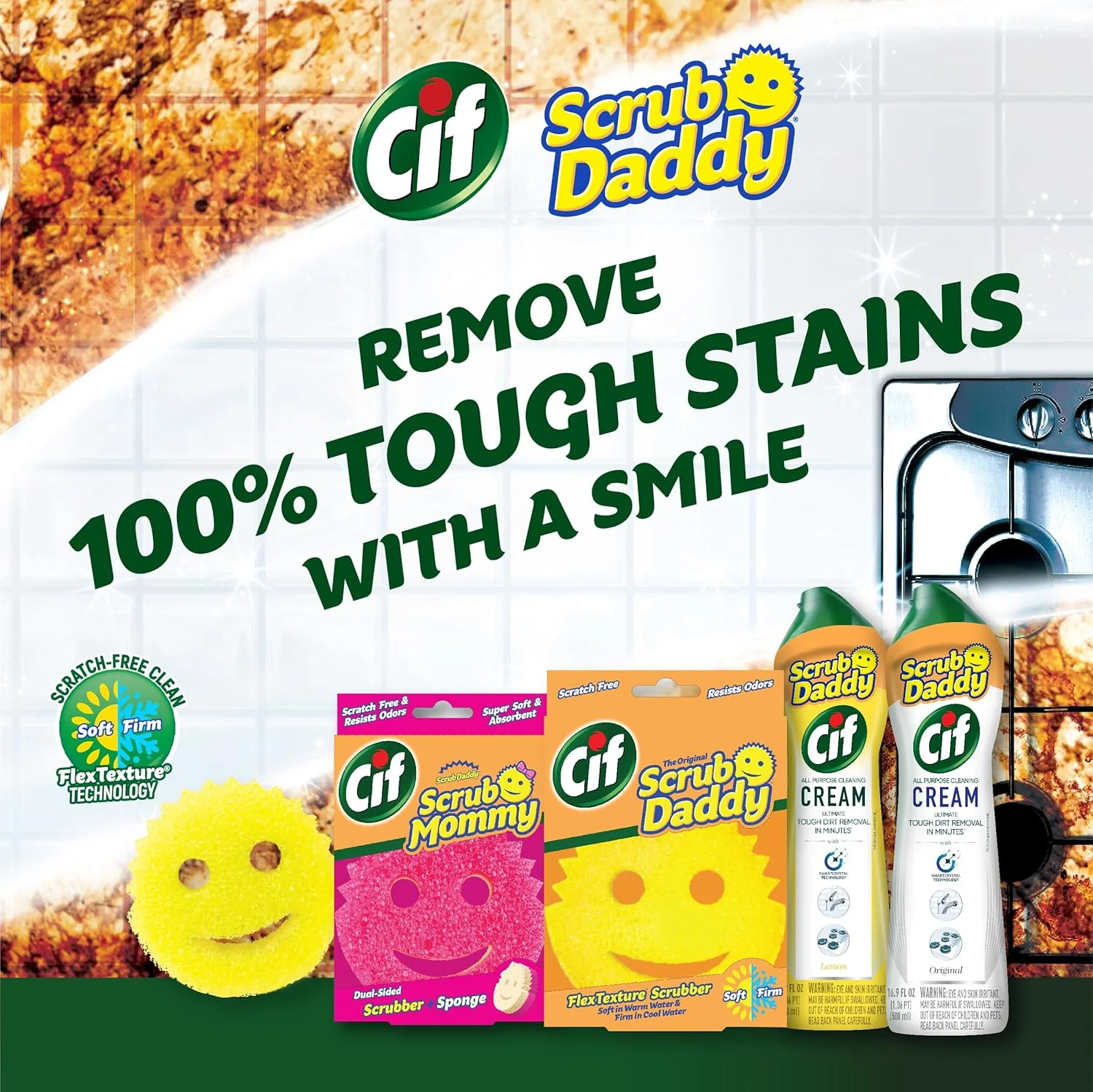 اسکراب ددی OG + کرم تمیز کننده چند منظوره مامی سیف، اورجینال - اسفنج ظرفشویی چند منظوره بدون خش برای سطوح مختلف خانگی