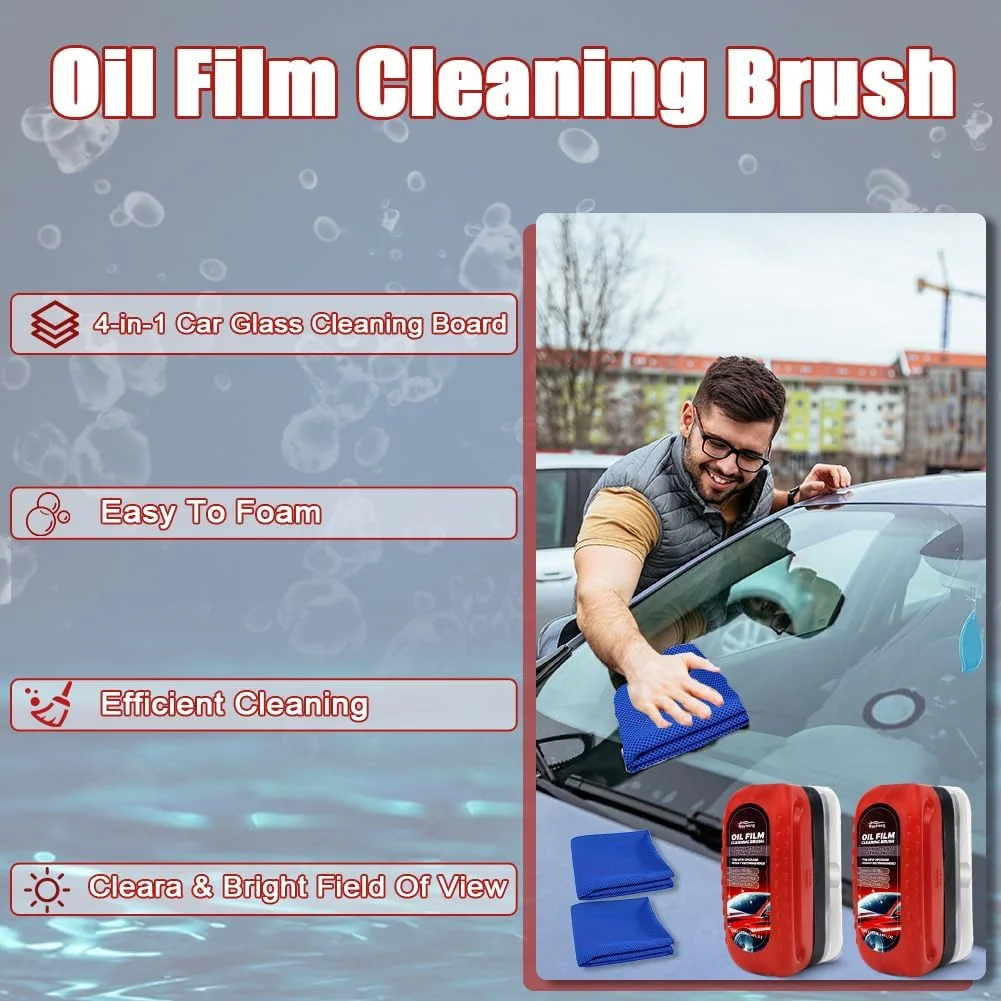 برس تمیز کننده لایه روغن خودرو SEILETOO، تخته پاک کننده شیشه جهانی، پاک کننده لایه روغن شیشه، پوشش شیشه آبگریز برای شیشه جلو