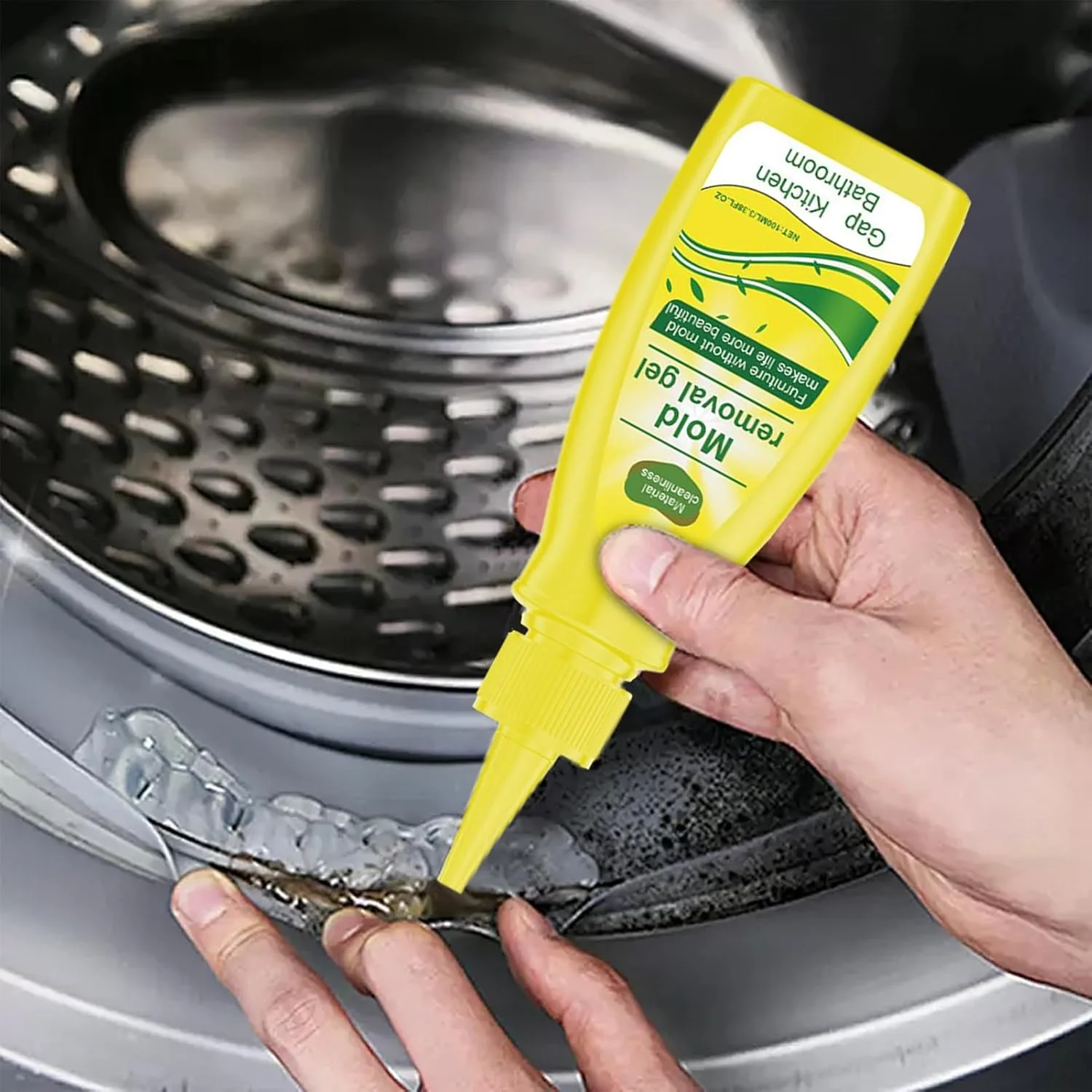 ژل از بین برنده کپک | پاک کننده جرم و درزگیر 100 میلی لیتر | تمیز کننده ماشین لباسشویی | برای آشپزخانه، حمام، سینک، دوش، وان، واشر، لاستیک یخچال، نشیمنگاه توالت