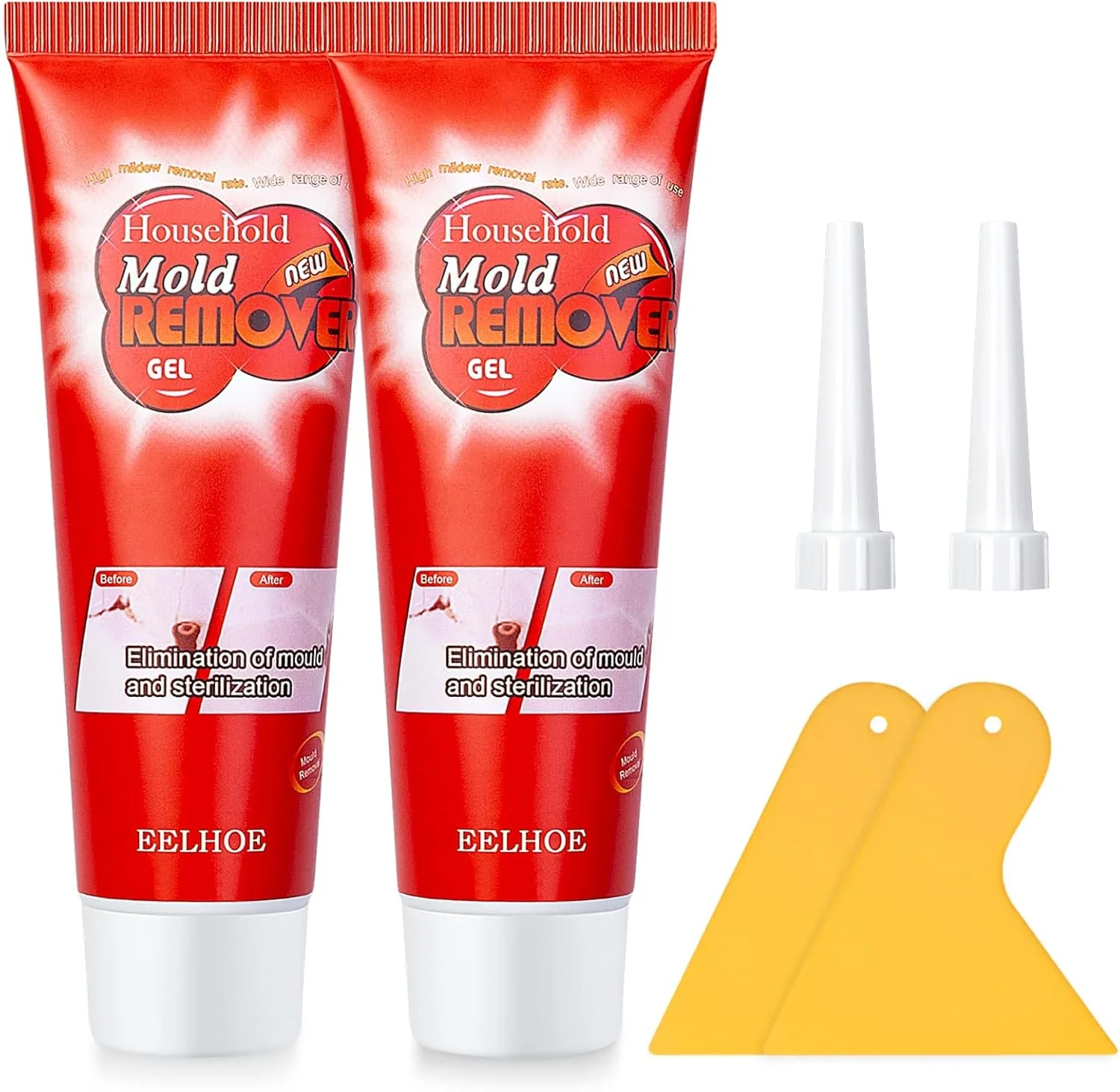 ژل پاک کننده کپک چند منظوره برای کاشی دیوار، دوغاب، سیلانت، تمیز کردن حمام، سینک آشپزخانه (2 عدد 120 گرمی)