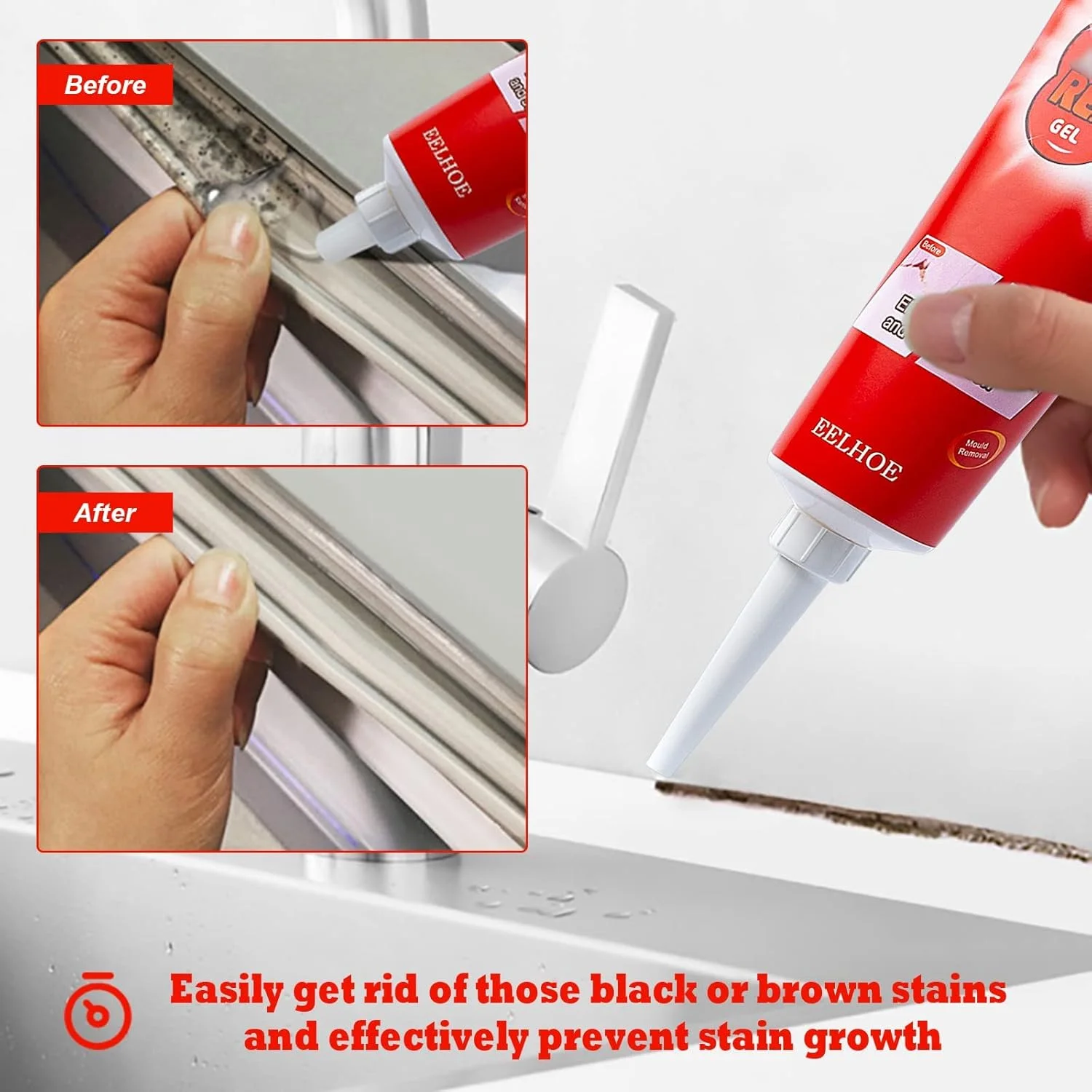 ژل پاک کننده کپک چند منظوره برای کاشی دیوار، دوغاب، سیلانت، تمیز کردن حمام، سینک آشپزخانه (2 عدد 120 گرمی) ژل پاک کننده کپک چند منظوره برای کاشی دیوار، دوغاب، سیلانت، تمیز کردن حمام، سینک آشپزخانه (2 عدد 120 گرمی)