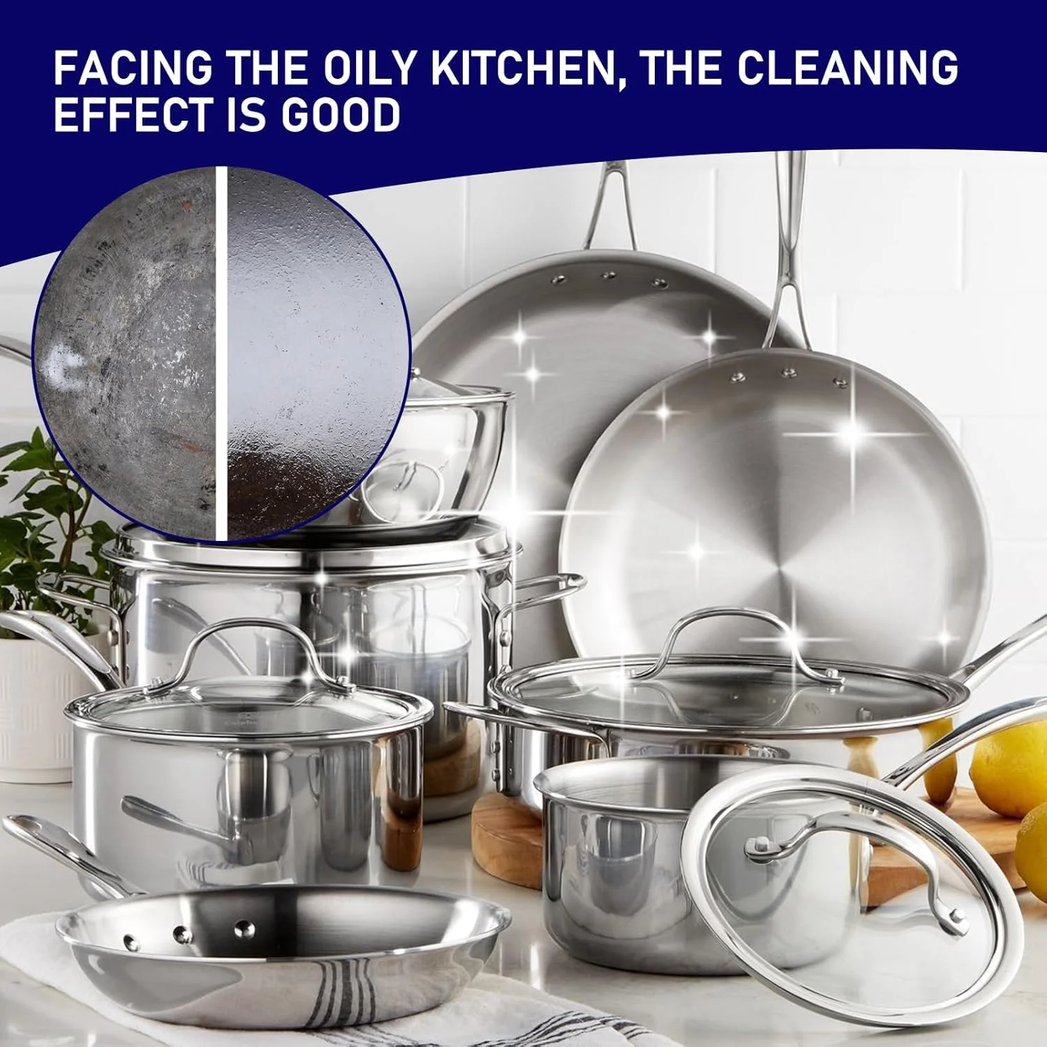 پودر پاک کننده چربی 5 عددی، پودر چربی زدای قوی آشپزخانه برای لکه های روغن سنگین روی هود، اجاق گاز، سینک، پنکه، کاشی، مینا - پاک کننده عمیق برای ضدعفونی کردن سطح آشپزخانه منزل