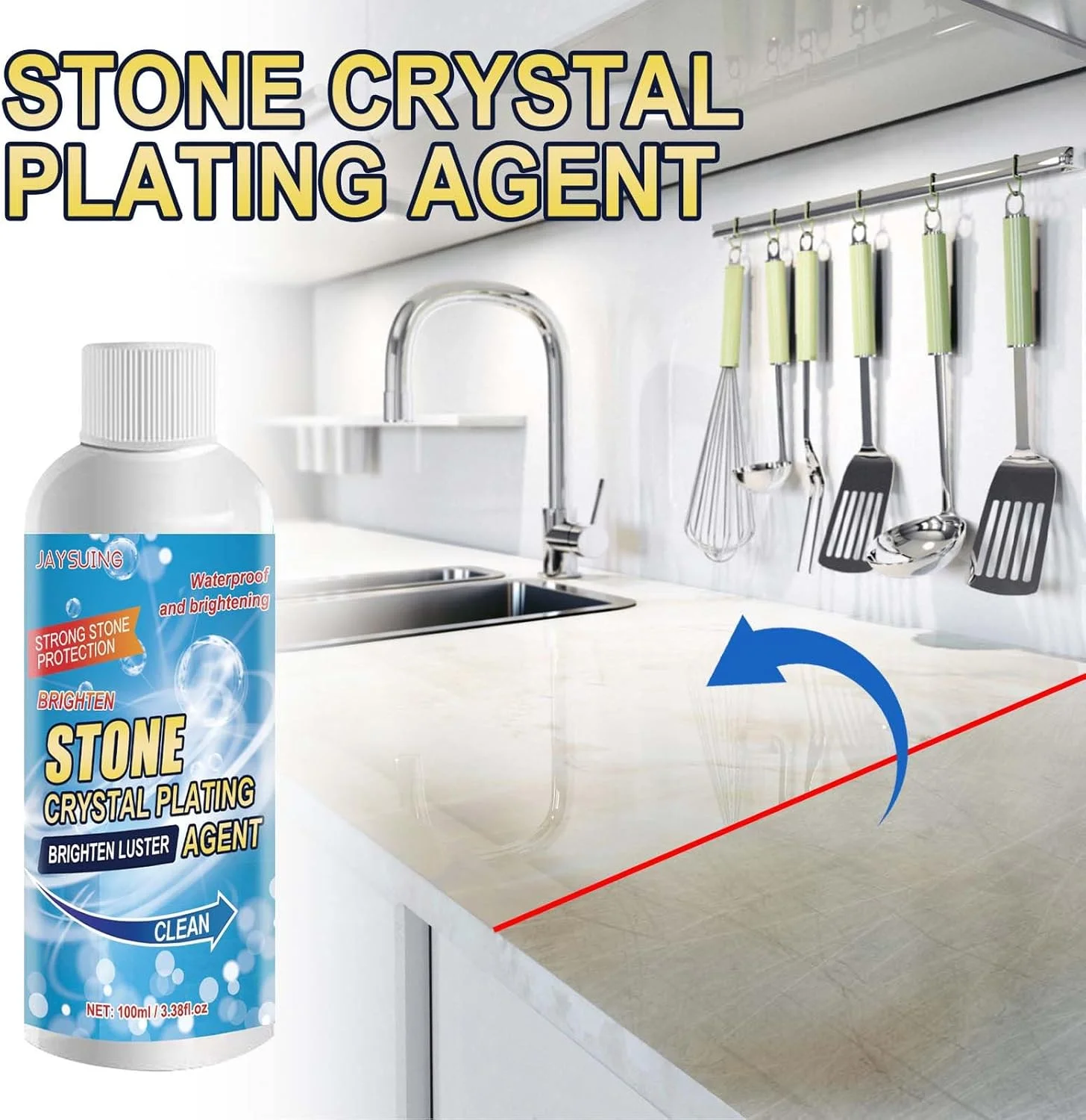 پاک کننده لکه سنگ، عامل جدید آبکاری کریستال سنگ 2023، پولیش پاک کننده لکه سنگ آشپزخانه برای تمیز کردن سنگ مرمر، کوارتز، گرانیت، کاشی و میز (1 عدد) پاک کننده لکه سنگ، عامل جدید آبکاری کریستال سنگ 2023، پولیش پاک کننده لکه سنگ آشپزخانه برای تمیز کردن سنگ مرمر، کوارتز، گرانیت، کاشی و میز (1 عدد)