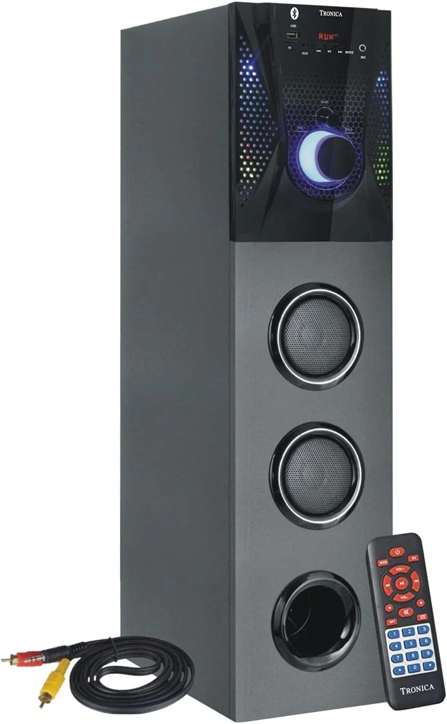 سیستم صوتی خانگی ترونیکا Banjo 24 اینچ مدل Dj Tower با جلوه های نوری زنده و ریموت کنترل - پخش از طریق بلوتوث، USB، کارت SD، FM، AUX، میکروفون