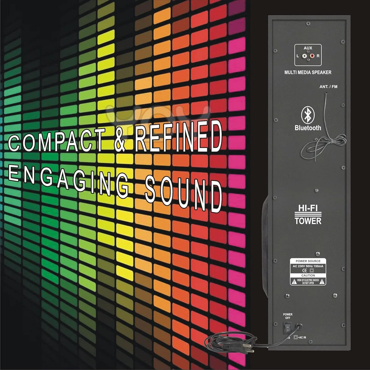 سیستم صوتی خانگی ترونیکا Banjo 24 اینچ مدل Dj Tower با جلوه های نوری زنده و ریموت کنترل - پخش از طریق بلوتوث، USB، کارت SD، FM، AUX، میکروفون