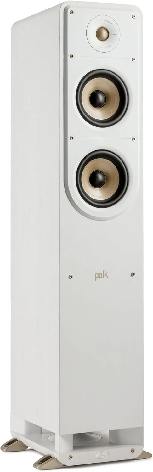 اسپیکر ایستاده Polk Signature Elite ES50 - دارای گواهینامه Hi-Res Audio، سازگار با Dolby Atmos و DTS:X، تیوتر 1 اینچی و (2) ووفر 5.25 اینچی، فناوری Power Port برای بیس قدرتمند، رنگ سفید شیک