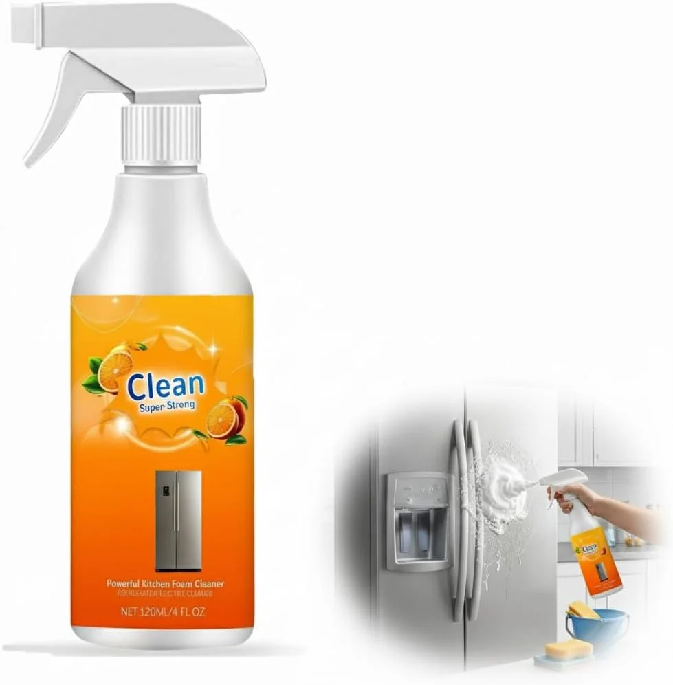 پاک کننده فوم قدرتمند آشپزخانه، پاک کننده روغن سنگین چند منظوره، اسپری پاک کننده چند منظوره آشپزخانه برای پیشخوان ها، اجاق ها، قابلمه ها، سطوح، لوازم خانگی، با رایحه ای با طراوت