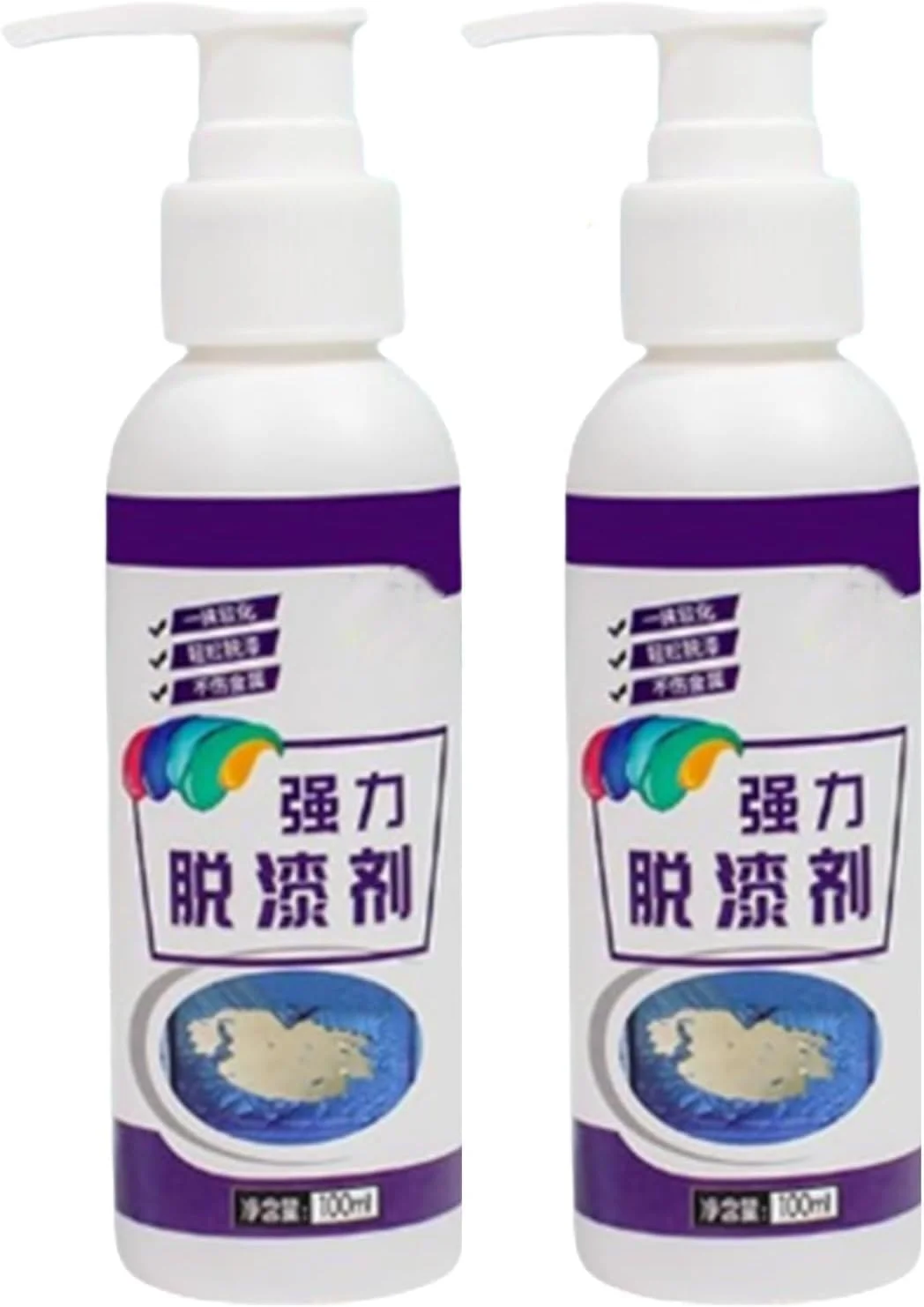 پاک کننده قوی رنگ، پاک کننده موثر رنگ، پاک کننده رنگ برای سطوح فلزی، پاک کننده رنگ سطوح فلزی، پاک کننده پوشش ها (2 عدد)