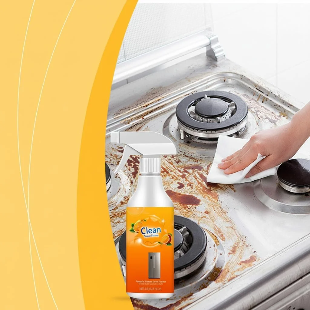 پاک کننده فوم قدرتمند آشپزخانه، پاک کننده روغن سنگین چند منظوره، اسپری پاک کننده چند منظوره آشپزخانه برای پیشخوان ها، اجاق ها، قابلمه ها، سطوح، لوازم خانگی، با رایحه ای با طراوت