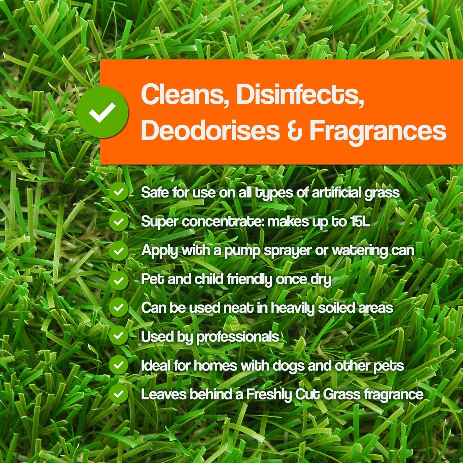 مایع تمیز کننده چمن مصنوعی Pro-Kleen با رایحه گل - ایده آل برای خانه هایی که سگ دارند - تمیز کننده، ضد عفونی کننده، خوشبو کننده - سوپر کنسانتره 5 لیتری: 15 لیتر محلول می دهد (گل 5 لیتری)