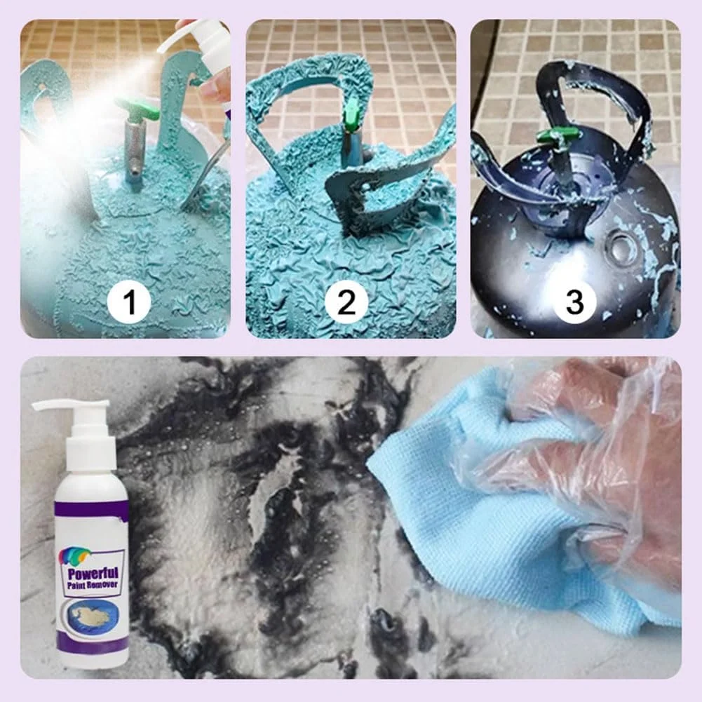 پاک کننده قوی رنگ، اسپری پاک کننده خمیری قدرتمند، پاک کننده قوی رنگ چند منظوره، پاک کننده رنگ سطح فلز، لوازم ویژه تمیز کننده رنگ لکه (3 عدد)