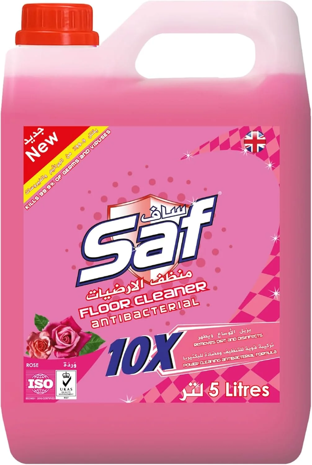 مایع کف شوی ساف با رایحه گل رز 5 لیتری | پاک کننده قوی و موثر برای انواع سطوح | رایحه ماندگار گل رز | مناسب برای انواع کفپوش ها | ایده آل برای خانه و محل کار