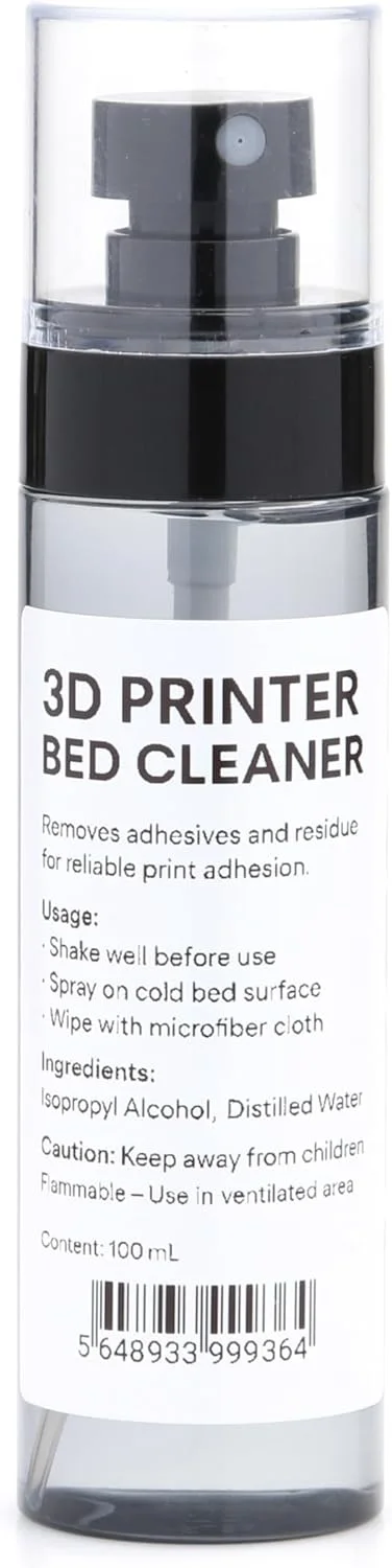 محلول تمیز کننده بستر پرینتر سه بعدی (از بین برنده چسب و مواد اضافی برای چسبندگی مطمئن چاپ)