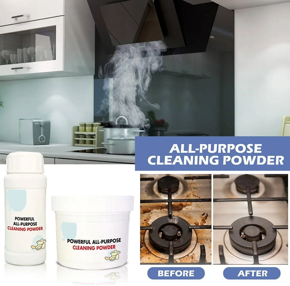 Powerful Kitchen All-Purpose Cleaning Powder, Kitchen All-Purpose Powder Cleaner, Powerful Foam Rust Remover, Powerful Multi-Purpose Foam Cleaner Rust Remover (250g)