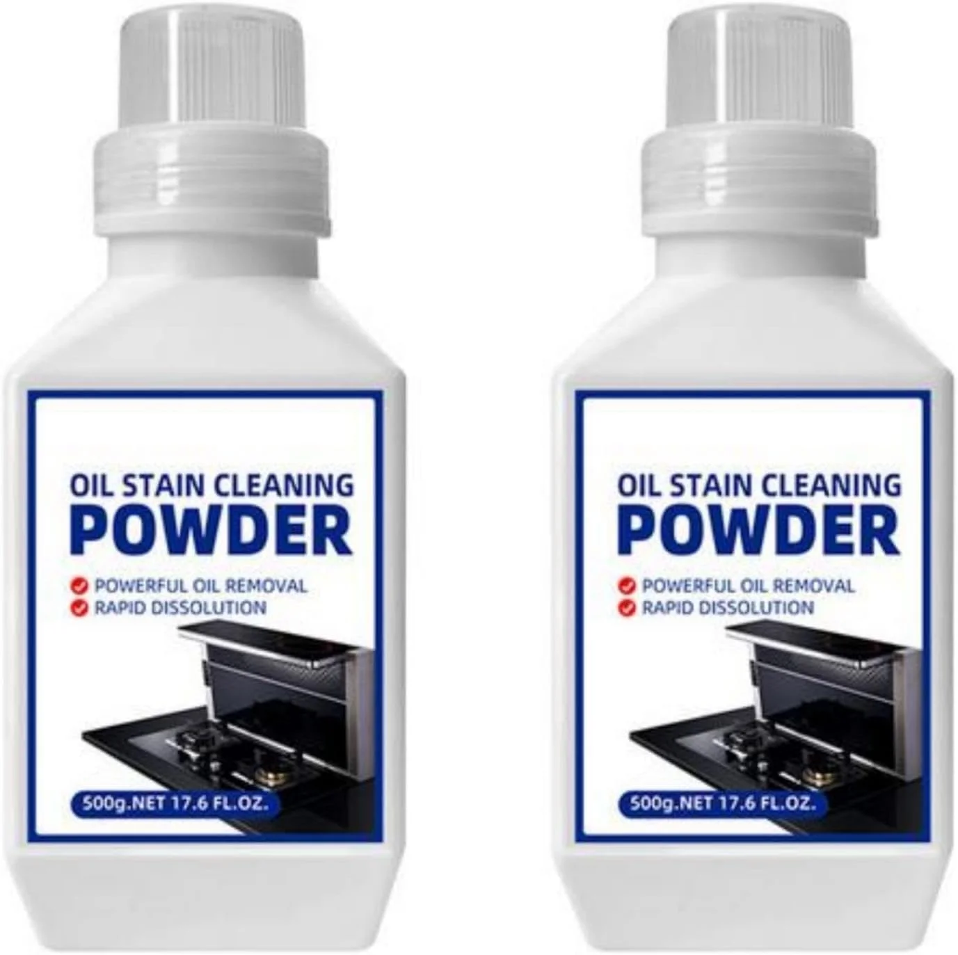 پودر چربی زدای قوی آشپزخانه، پودر تمیز کننده چند منظوره آشپزخانه، پاک کننده چربی آشپزخانه چند منظوره، پاک کننده همه منظوره (2 عدد 550 گرمی)