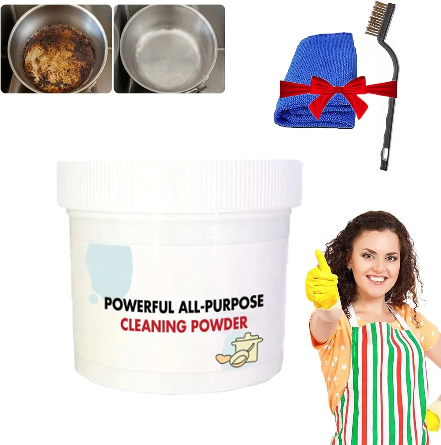 پودر پاک کننده همه کاره و قوی آشپزخانه پوسبو، پودر پاک کننده همه منظوره قوی، پاک کننده فوم زنگ زدگی آشپزخانه، پاک کننده فوم چند منظوره زنگ زدگی، پاک کننده قوی زنگ زدگی (250 گرم)