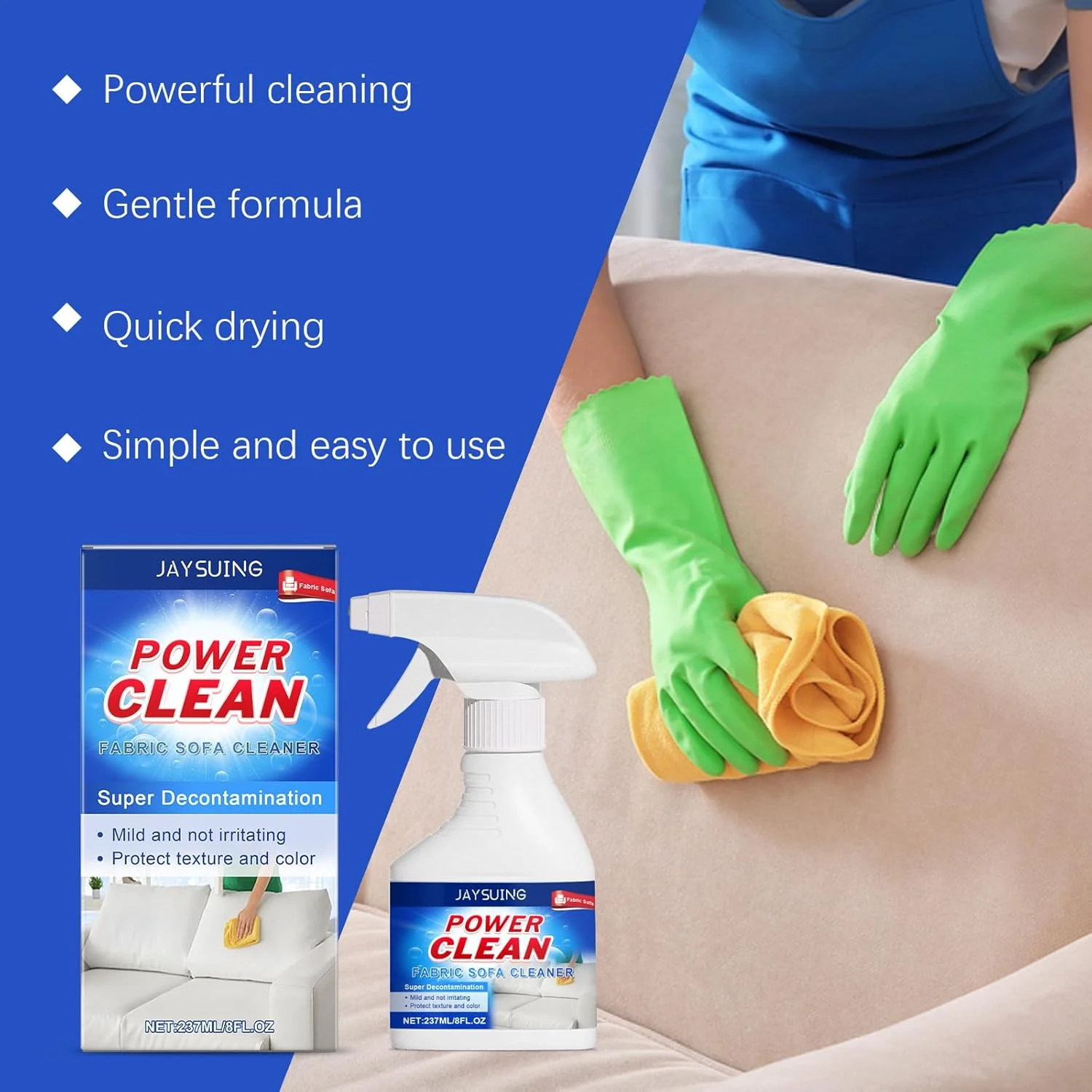 اسپری پاک کننده کپک، پاک کننده فوم چند منظوره قدرتمند برای حمام، آشپزخانه، دیوارها و سقف ها، بدون نیاز به ساییدن