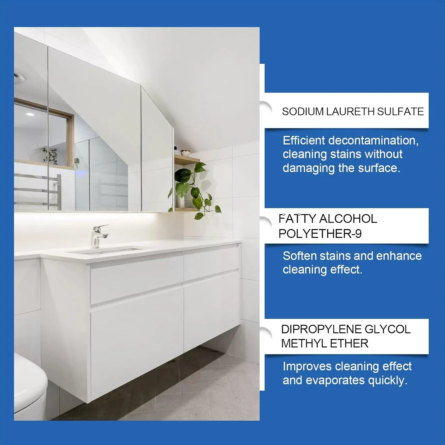 فوم پاک کننده قوی رسوب حمام، پاک کننده لکه های سرسخت برای توالت، کاشی، سینک و غیره، فرمول فوم نفوذی چرک، چربی و جرم صابون را حل می کند، مواد ایمن و ملایم