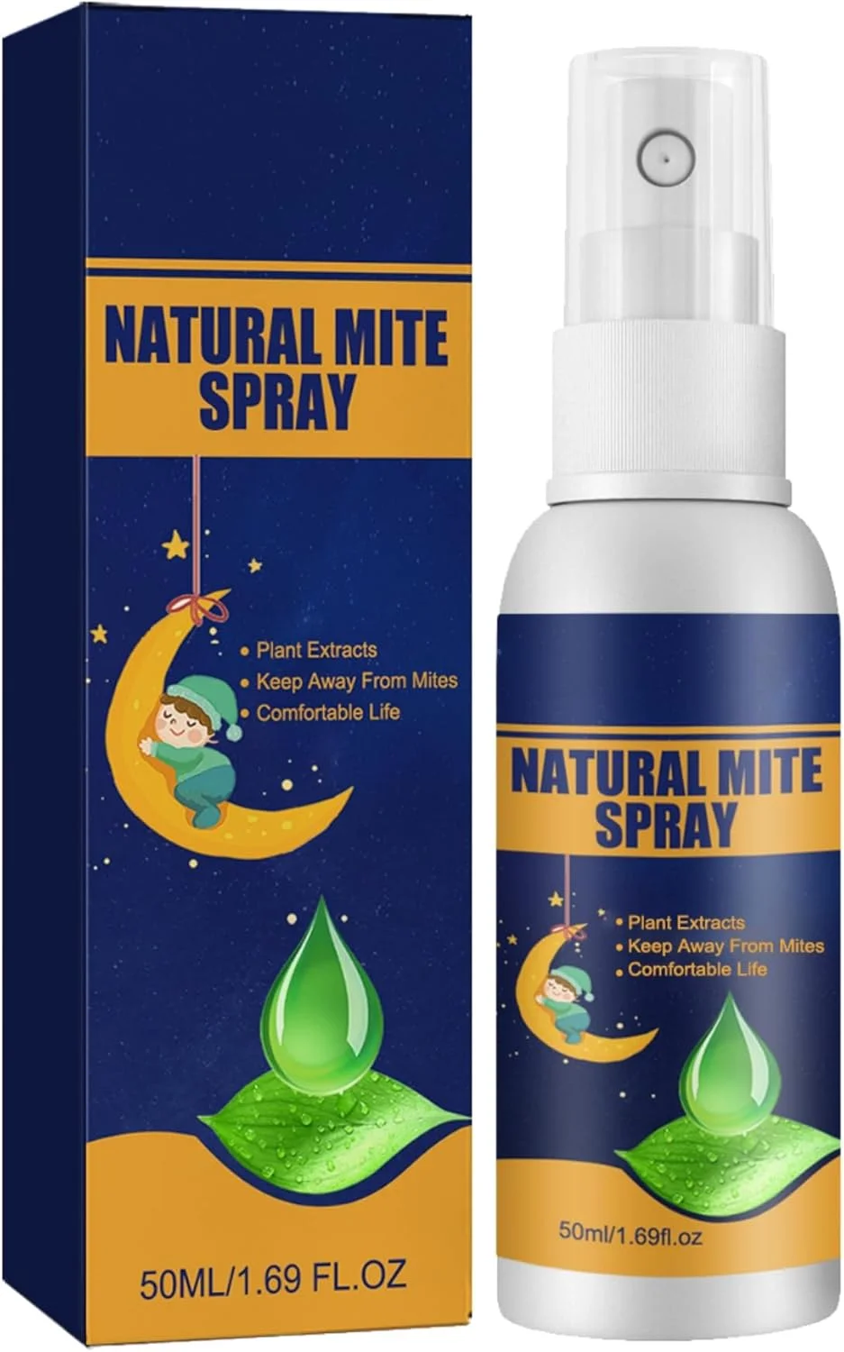 اسپری ضد کنه طبیعی POSICHE - 50 میلی لیتر، از بین برنده کنه گرد و غبار و تخم شپش برای خانه و اتاق خواب، ایمن و موثر برای مبل، تخت، پارچه و اثاثیه، مواد طبیعی و غیر سمی، خانه شما را عاری از کنه نگه می دارد.