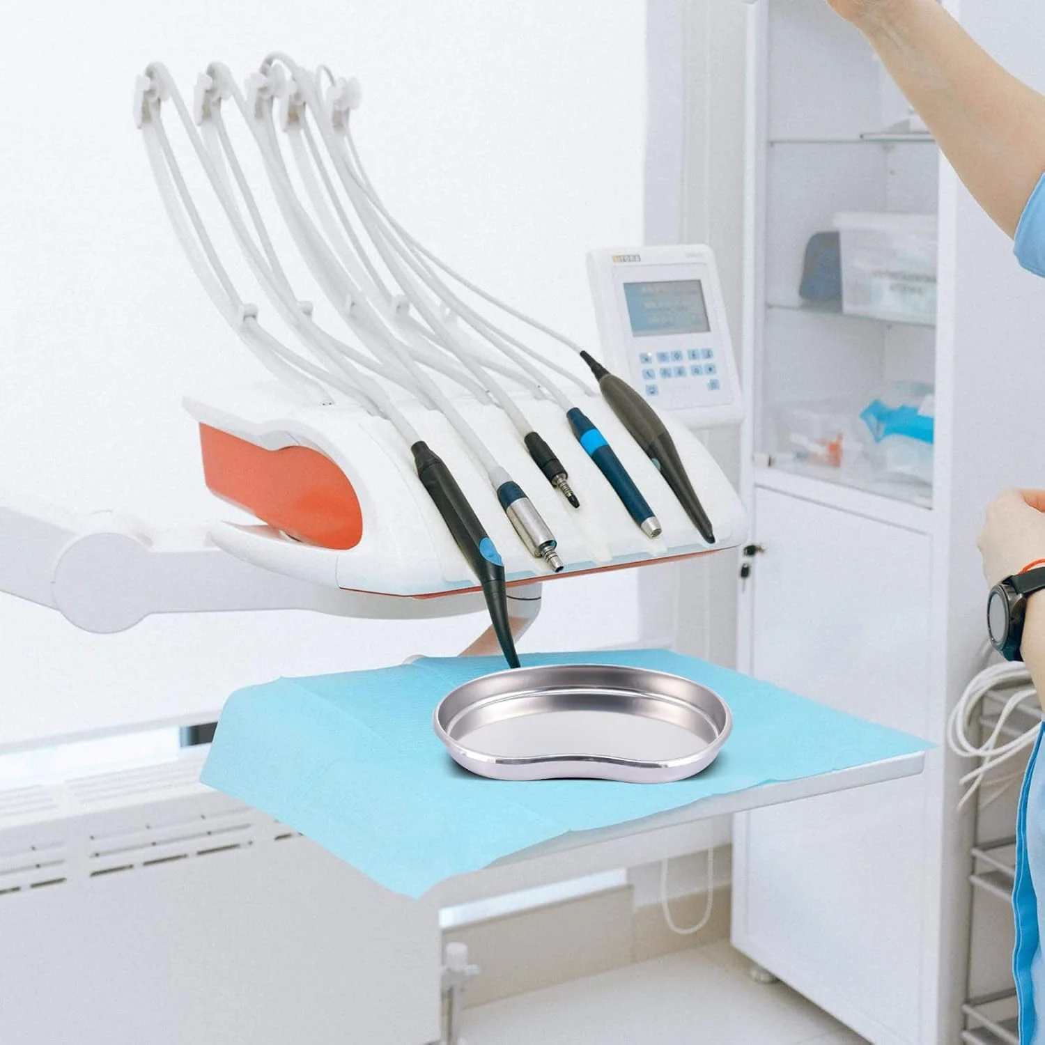 پوپت پاپ 3 عدد سینی کلیوی استیل ضد زنگ، ظرف امسیس، ایده آل برای پانسمان های کثیف، زباله های پزشکی و مایعات