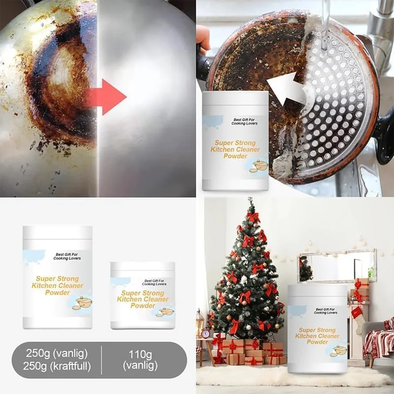 پودر پاک کننده فوق العاده قوی آشپزخانه، پودر پاک کننده همه منظوره قدرتمند آشپزخانه 2024، پودر تمیز کننده استیل ضد زنگ، لکه بر، چربی زدا قوی، پاک کننده محافظ آشپزخانه (2 عدد)