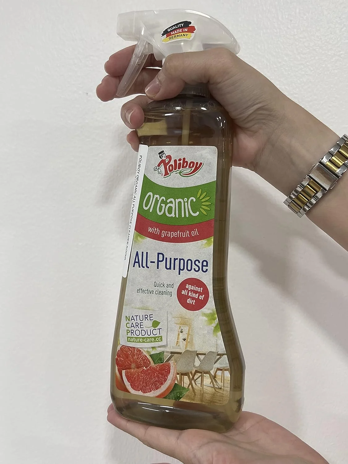 مایع پاک کننده چند منظوره ارگانیک پولی بوی مناسب چوب، پلاستیک و فلز 500 میلی لیتر