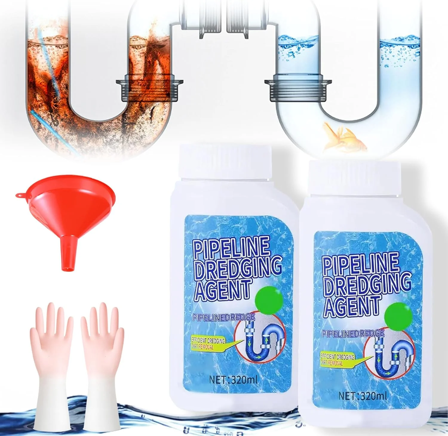 ماده لایروبی خط لوله، ماده لایروبی قدرتمند خط لوله، رفع انسداد لوله (2 عدد)