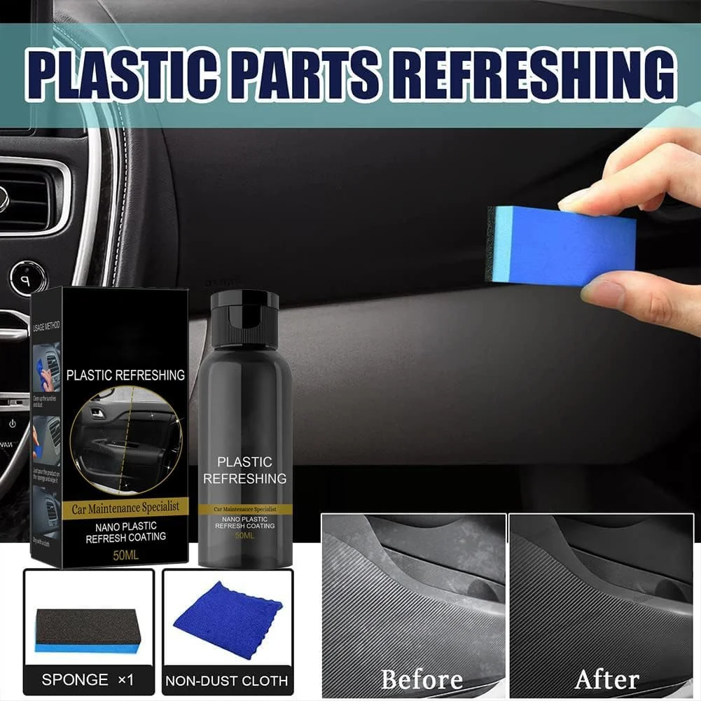 ماده احیا کننده پلاستیک خودرو Lakiso، احیا کننده پلاستیک Lakiso، ماده بازسازی آبکاری پلاستیک خودرو، پوشش نانو برای طراوت پلاستیک، ماده بازسازی قطعات پلاستیکی (3 عدد)