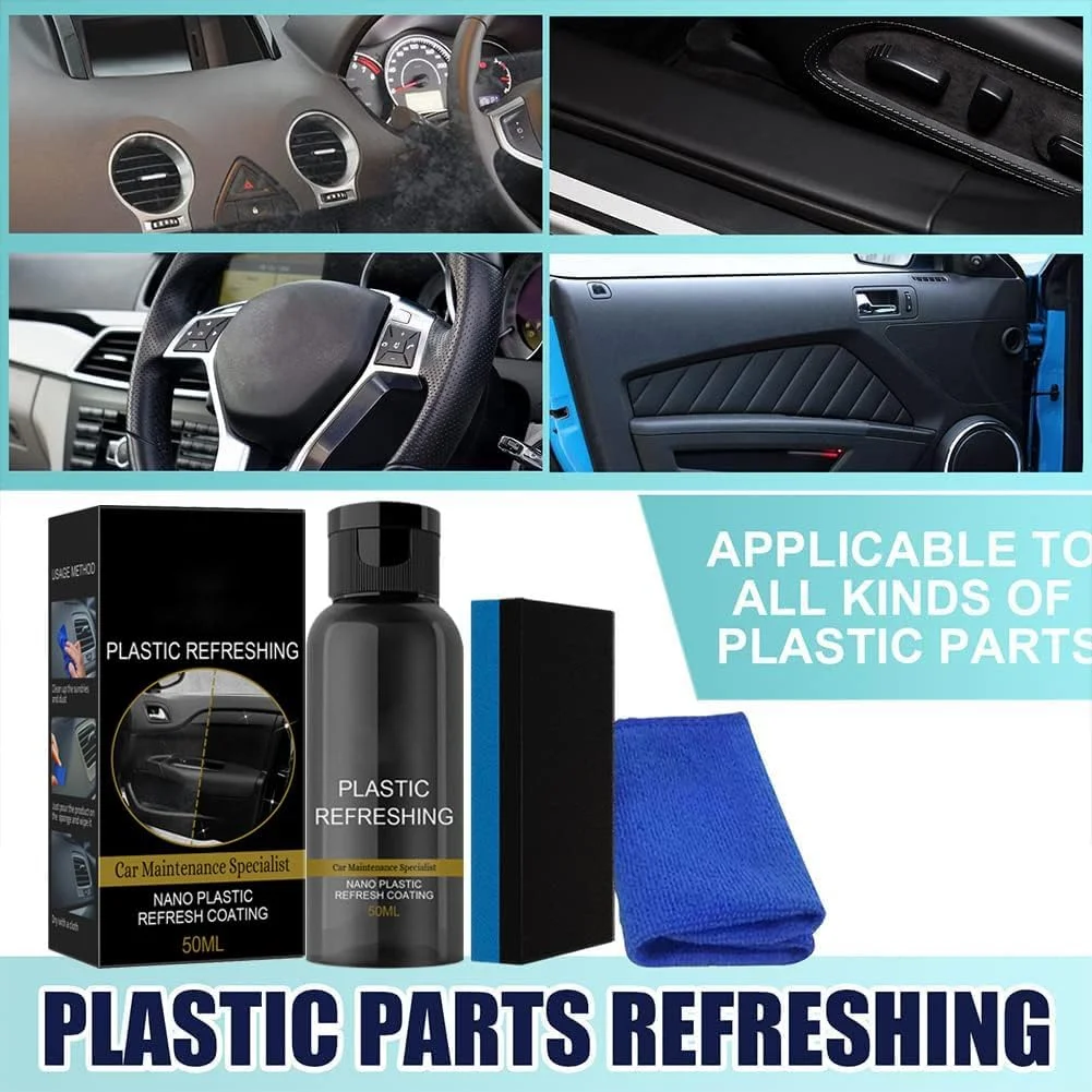 ماده احیا کننده پلاستیک خودرو Lakiso، احیا کننده پلاستیک Lakiso، ماده بازسازی آبکاری پلاستیک خودرو، پوشش نانو برای طراوت پلاستیک، ماده بازسازی قطعات پلاستیکی (3 عدد)