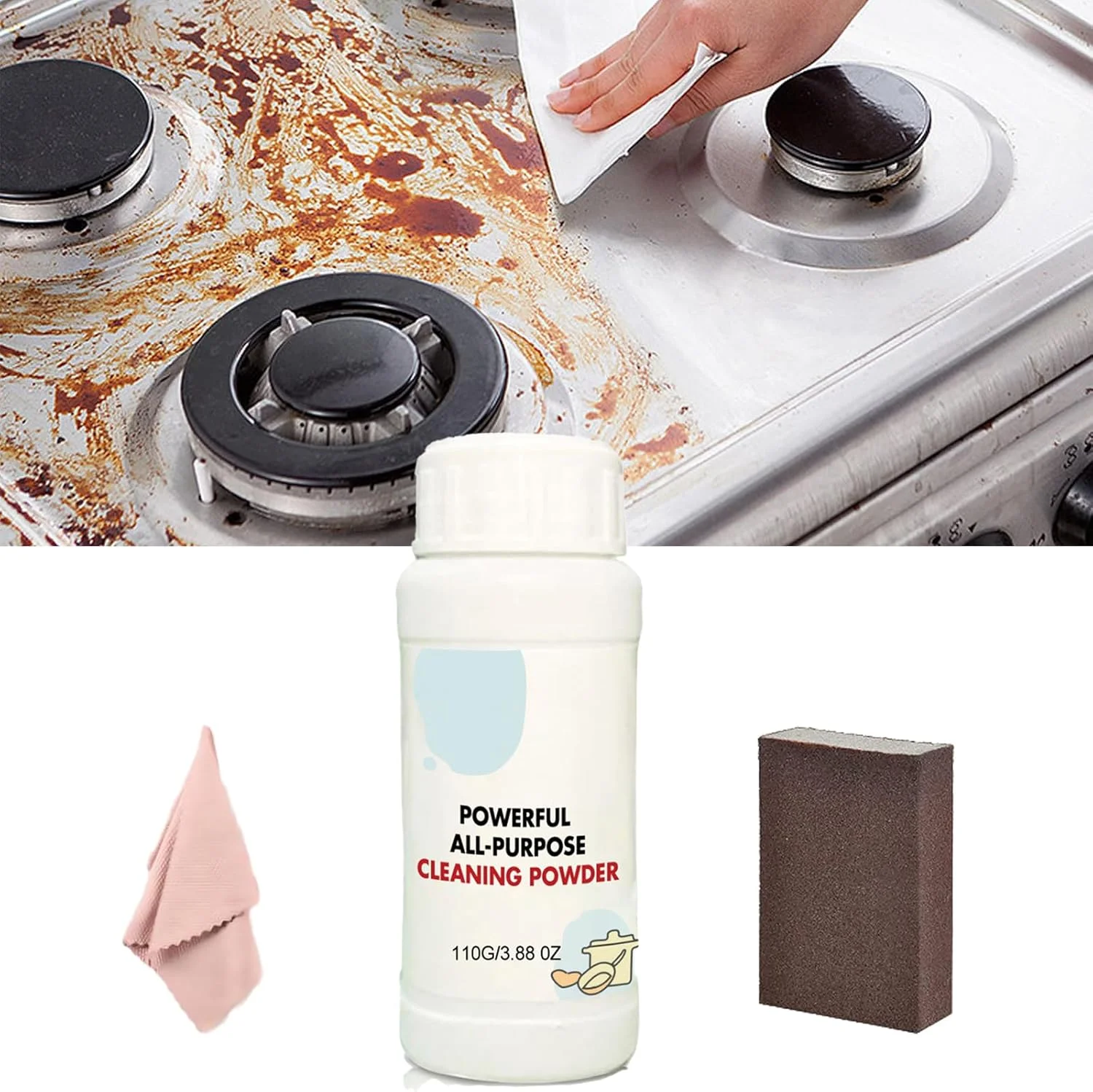 پودر پاک کننده همه منظوره قدرتمند آشپزخانه Peachloft، پودر پاک کننده همه منظوره قدرتمند (110 گرمی)